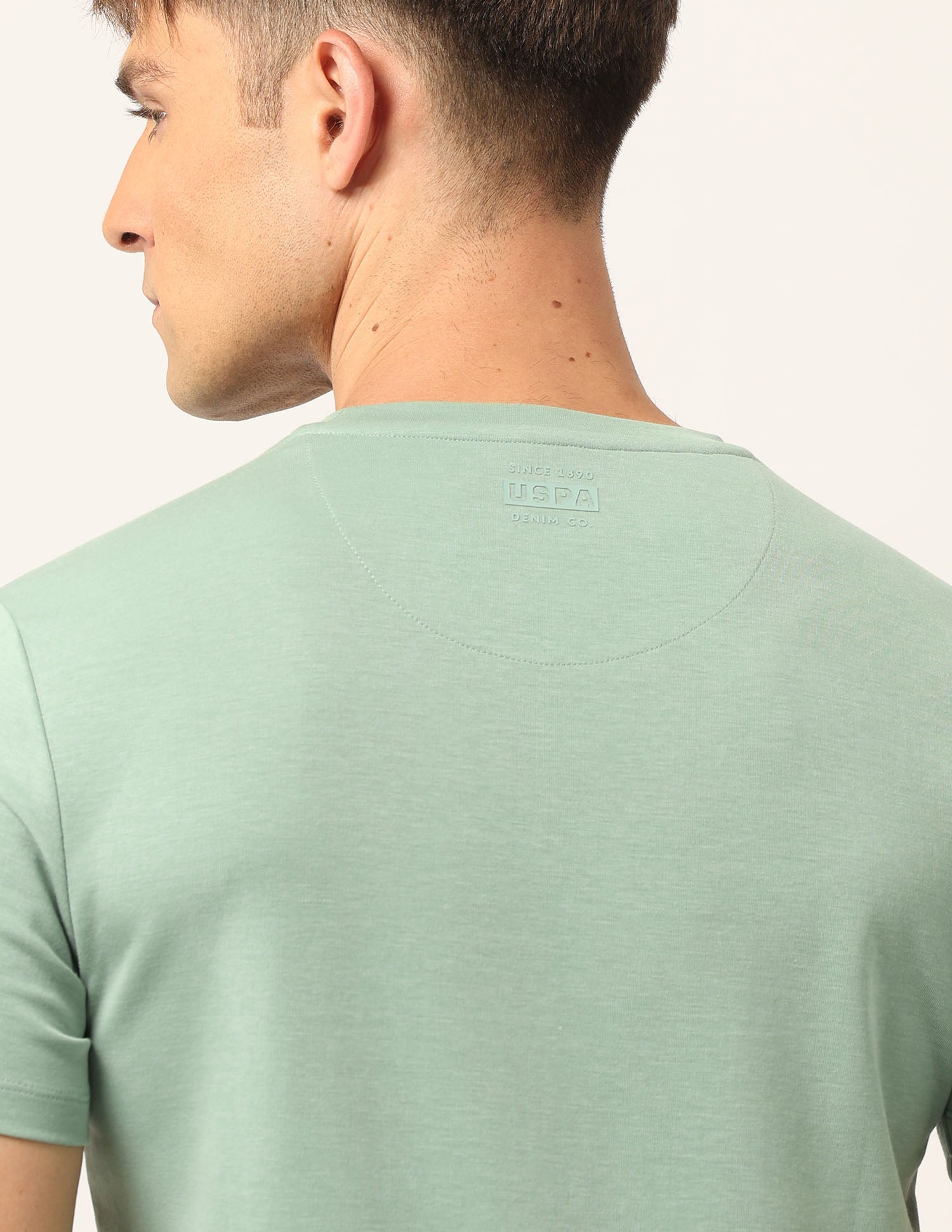 Brand Printed Muscle Fit T-Shirt Green - U.S. Polo Assn. India | Large
