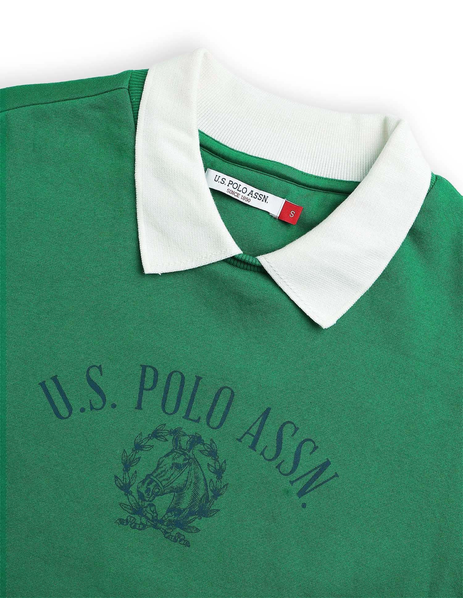 Brand Applique Printed Regular Fit Sweater Green - U.S. POLO ASSN. | Large