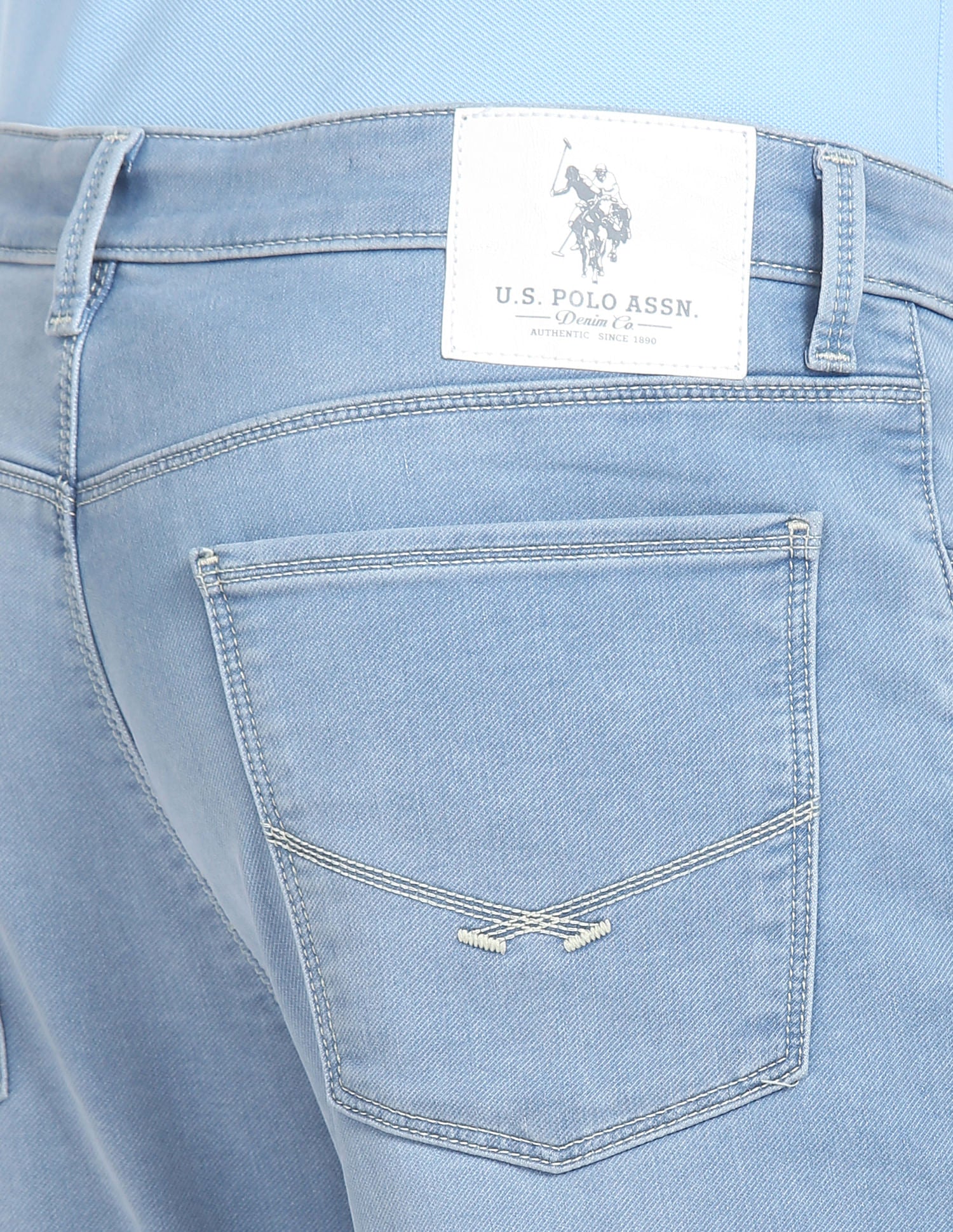 Brandon Slim Tapered Fit Stone Wash Jeans Blue - U.S. POLO ASSN. | Large