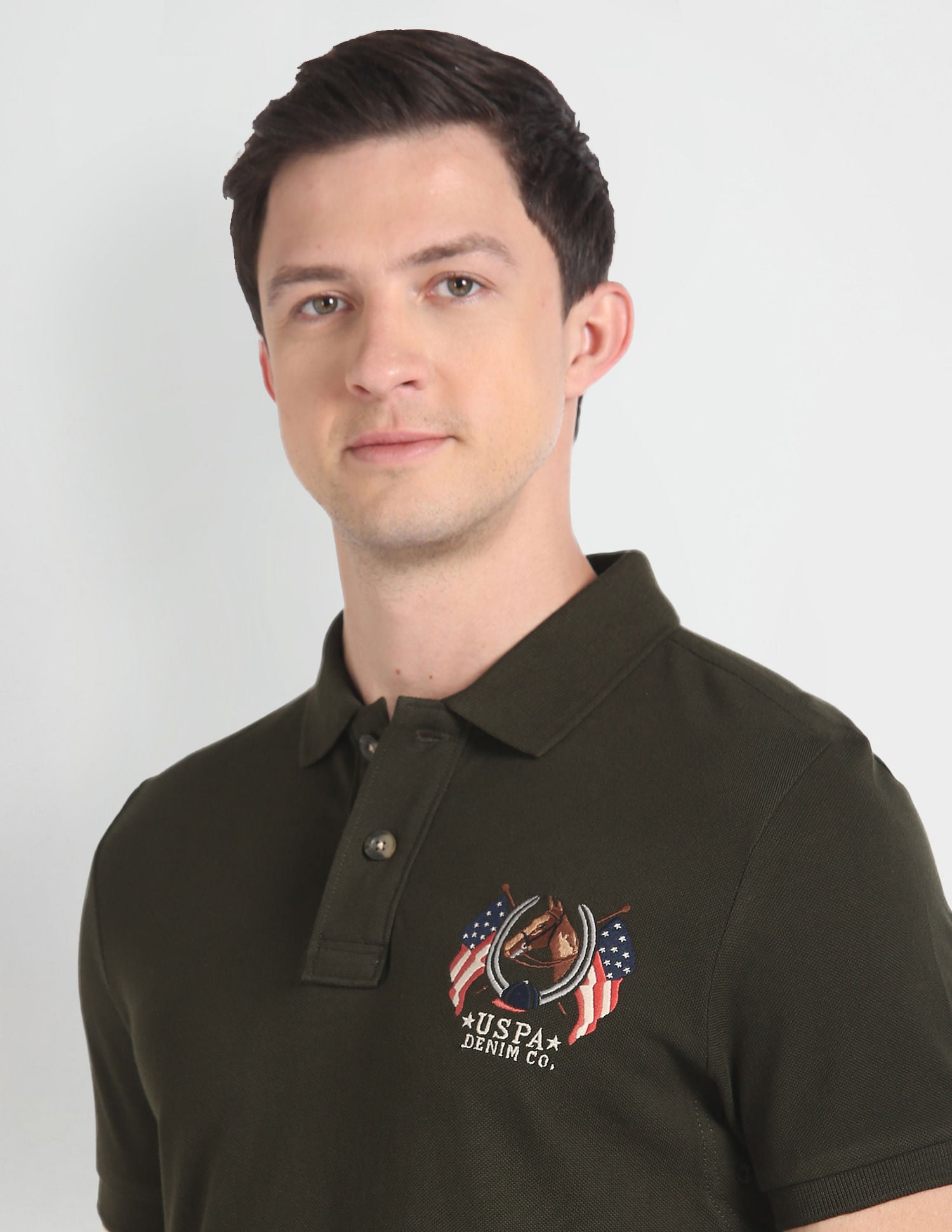 Solid Pique Polo Shirt Green - U.S. Polo Assn. India | Large