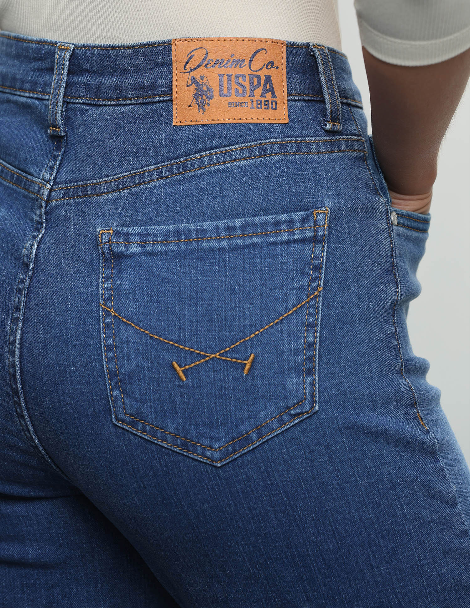 Whiskered Straight Fit Jeans Blue - U.S. Polo Assn. India | Large