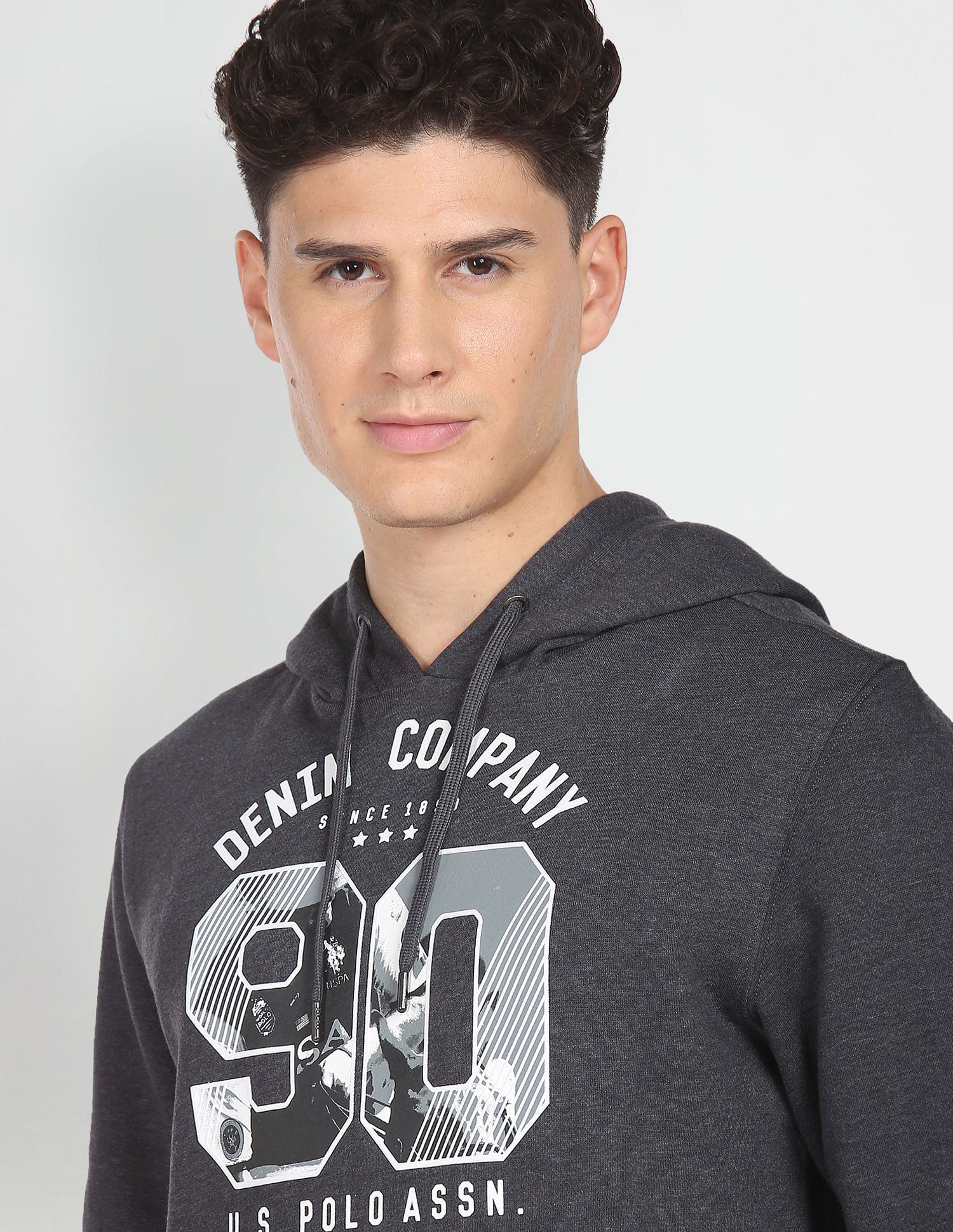 Hooded Graphic Print Sweatshirt Charcoal - U.S. POLO ASSN. | Large