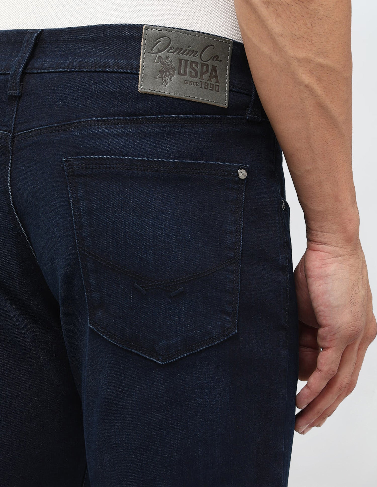 Brandon Slim Tapered Fit Blue Jeans Dark Blue - U.S. POLO ASSN. | Large