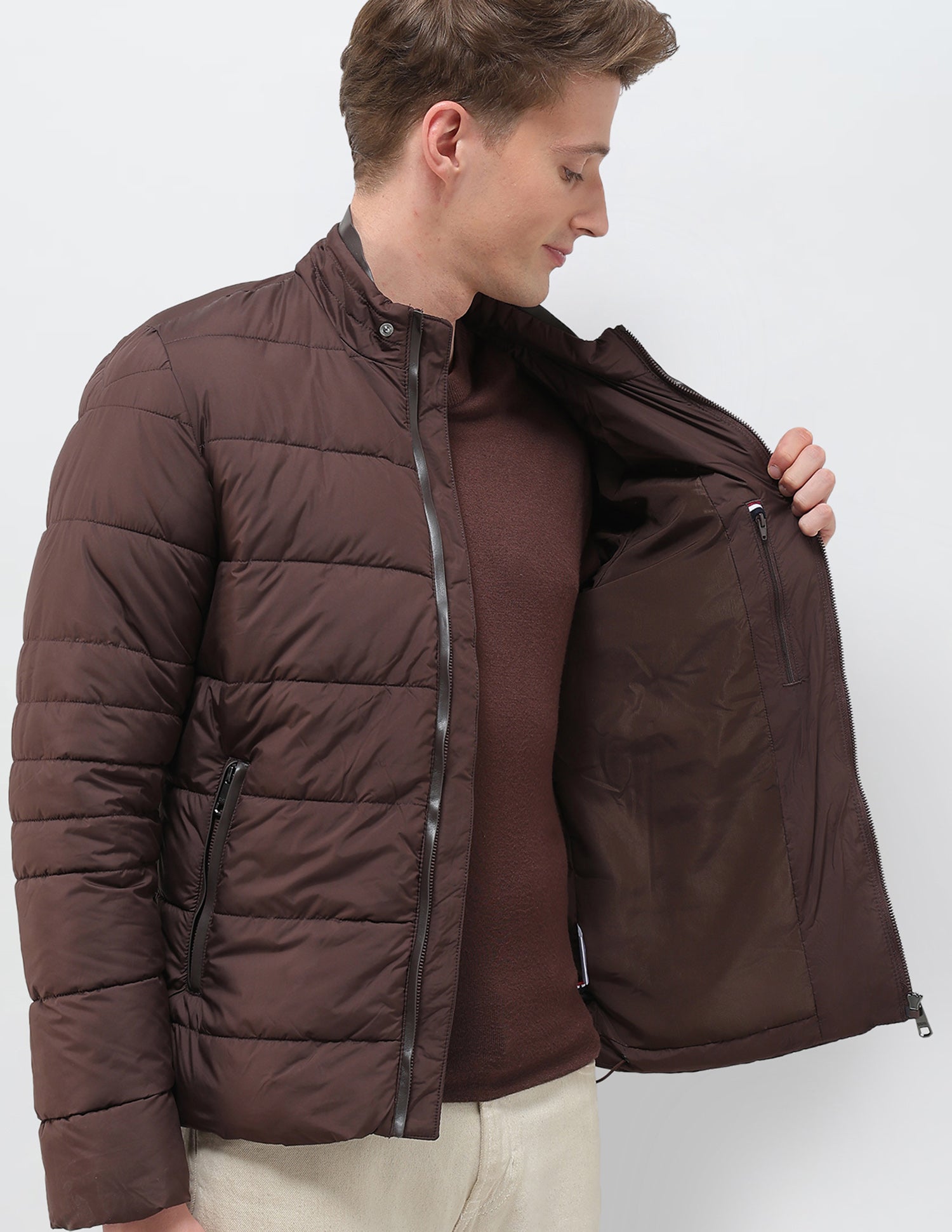 High Neck Puffer Jacket Choco - U.S. POLO ASSN. | Large