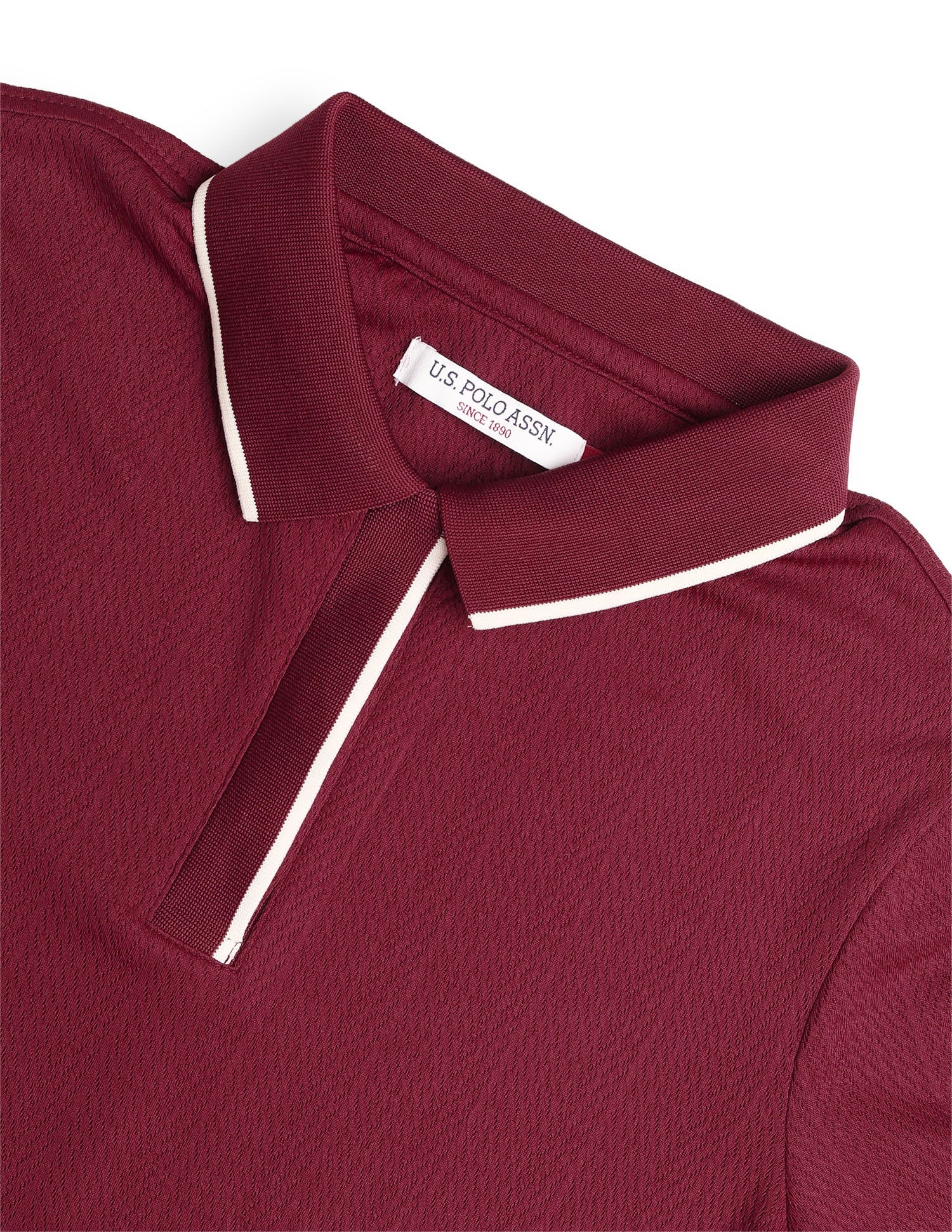 Textured Regular Fit Polo Shirt Maroon - U.S. Polo Assn. India | Large