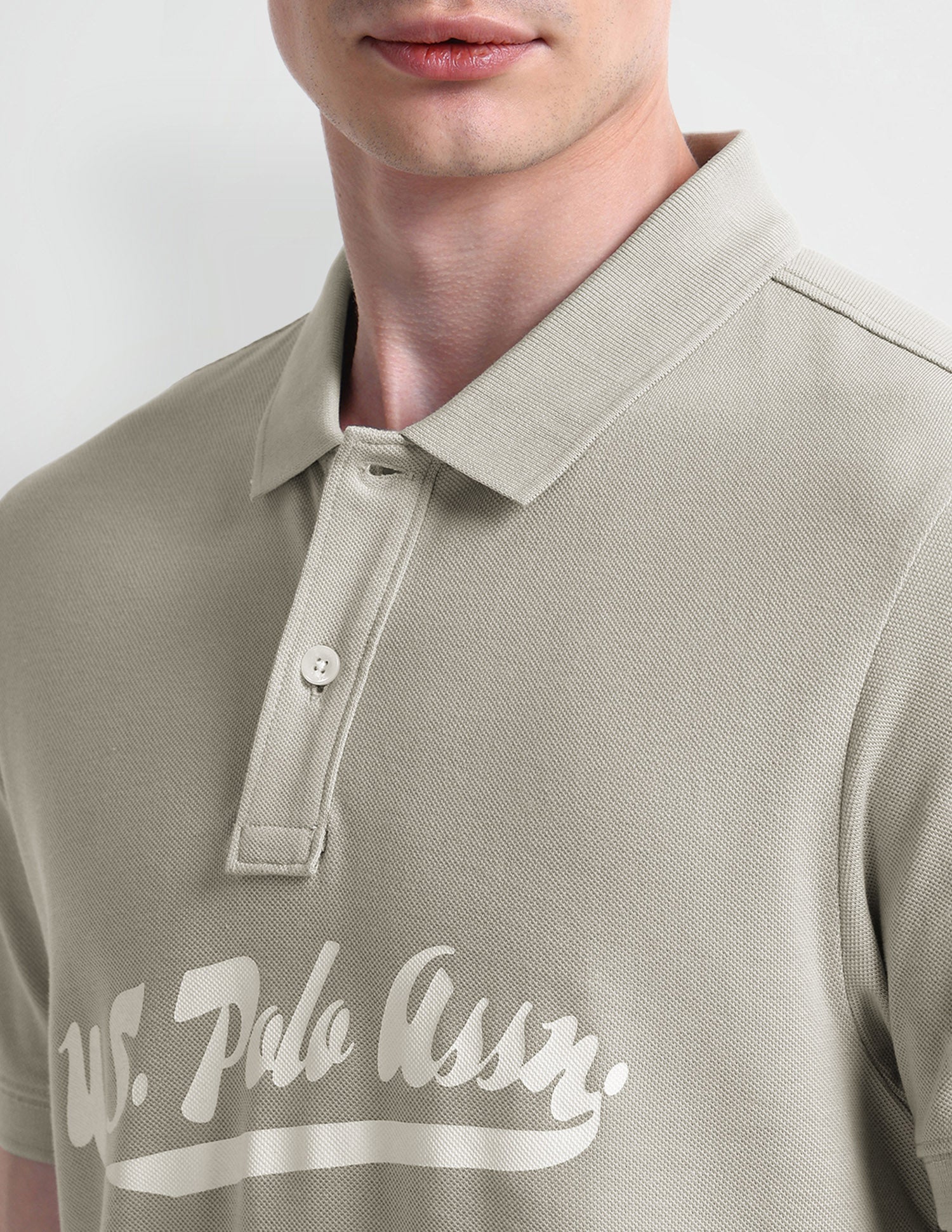 Typography Regular Fit Polo Shirt Grey - U.S. Polo Assn. India | Large