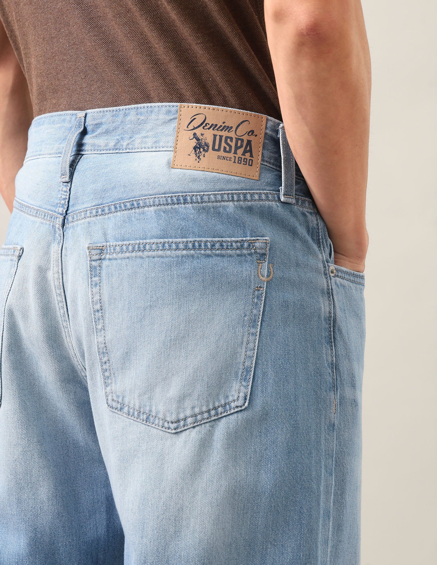 Logan Loose Straight Fit Blue Jeans Light Blue - U.S. Polo Assn. India | Large