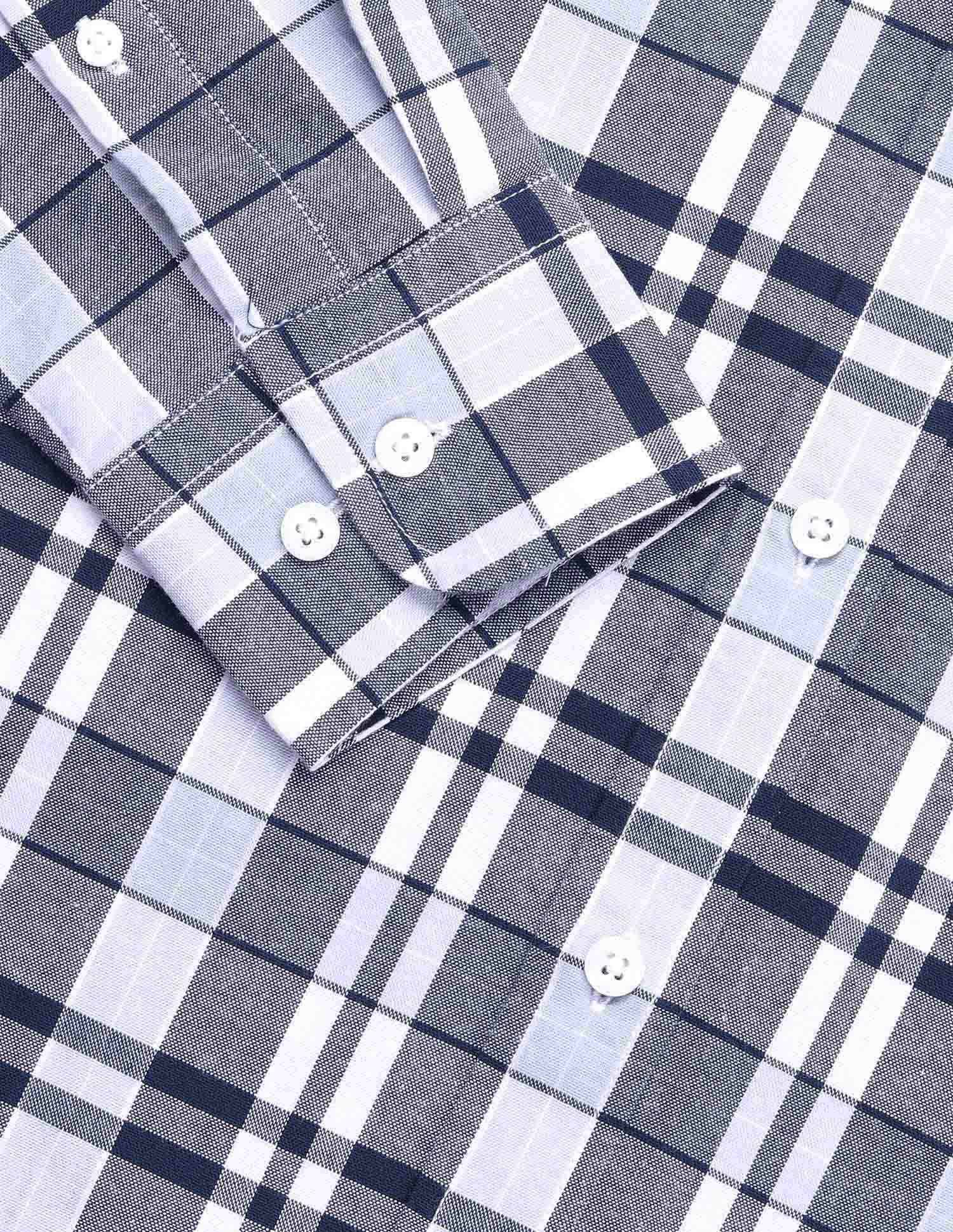 Plaid Checked Tailored Fit Shirt Navy - U.S. Polo Assn. India | Large