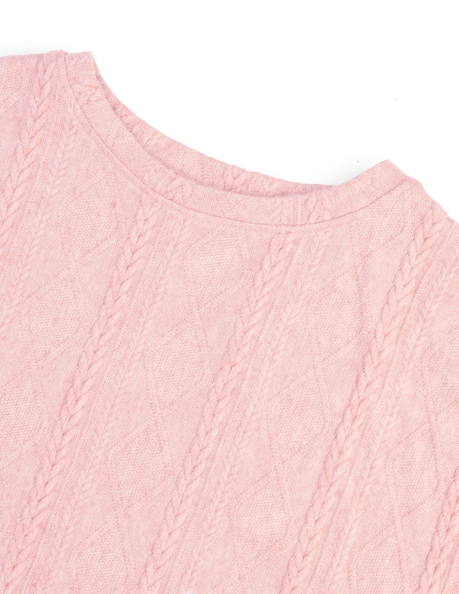 Cable Patterned Knit Regular Fit Sweater Pink - U.S. Polo Assn. India | Large
