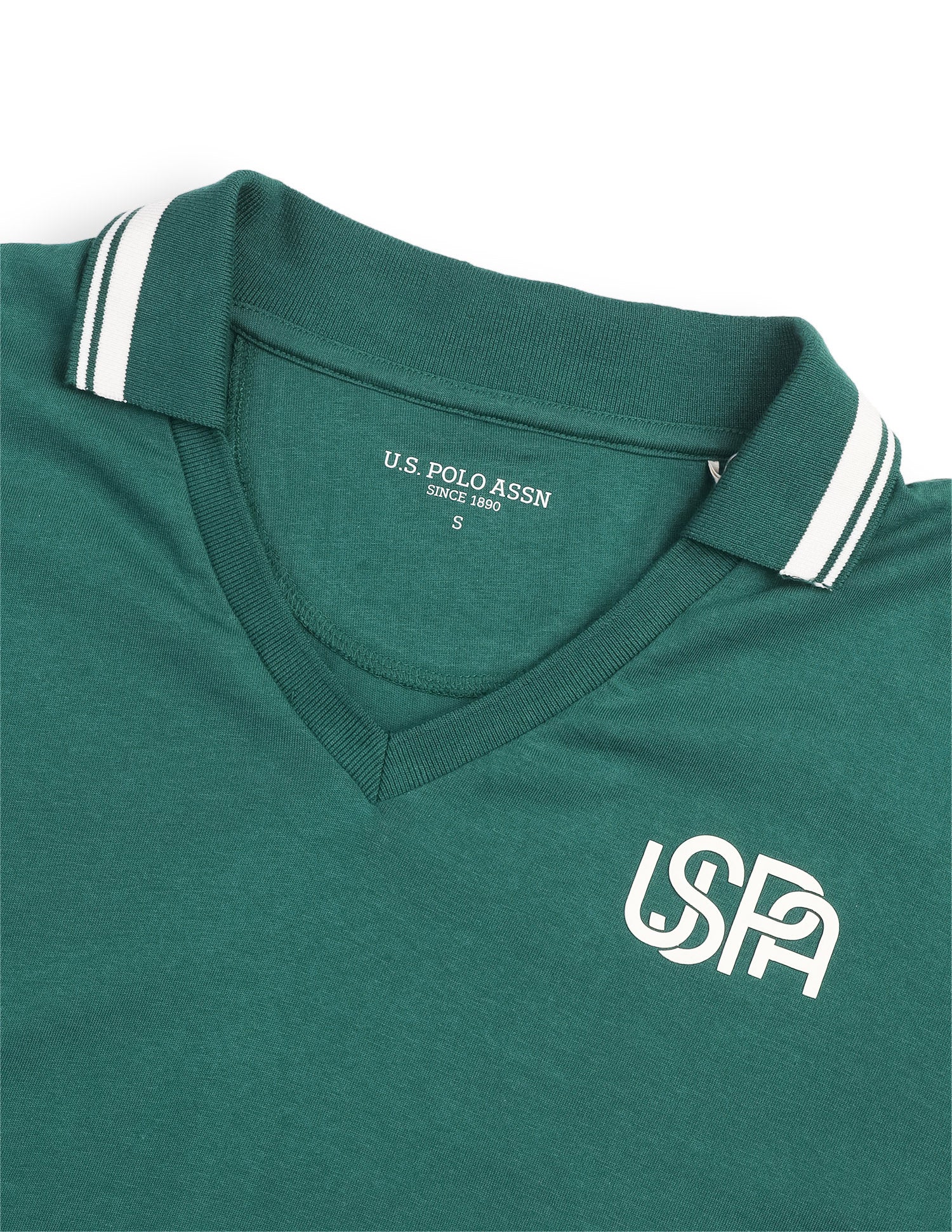Solid Boxy Fit Polo Shirt Dark Green - U.S. Polo Assn. India | Large
