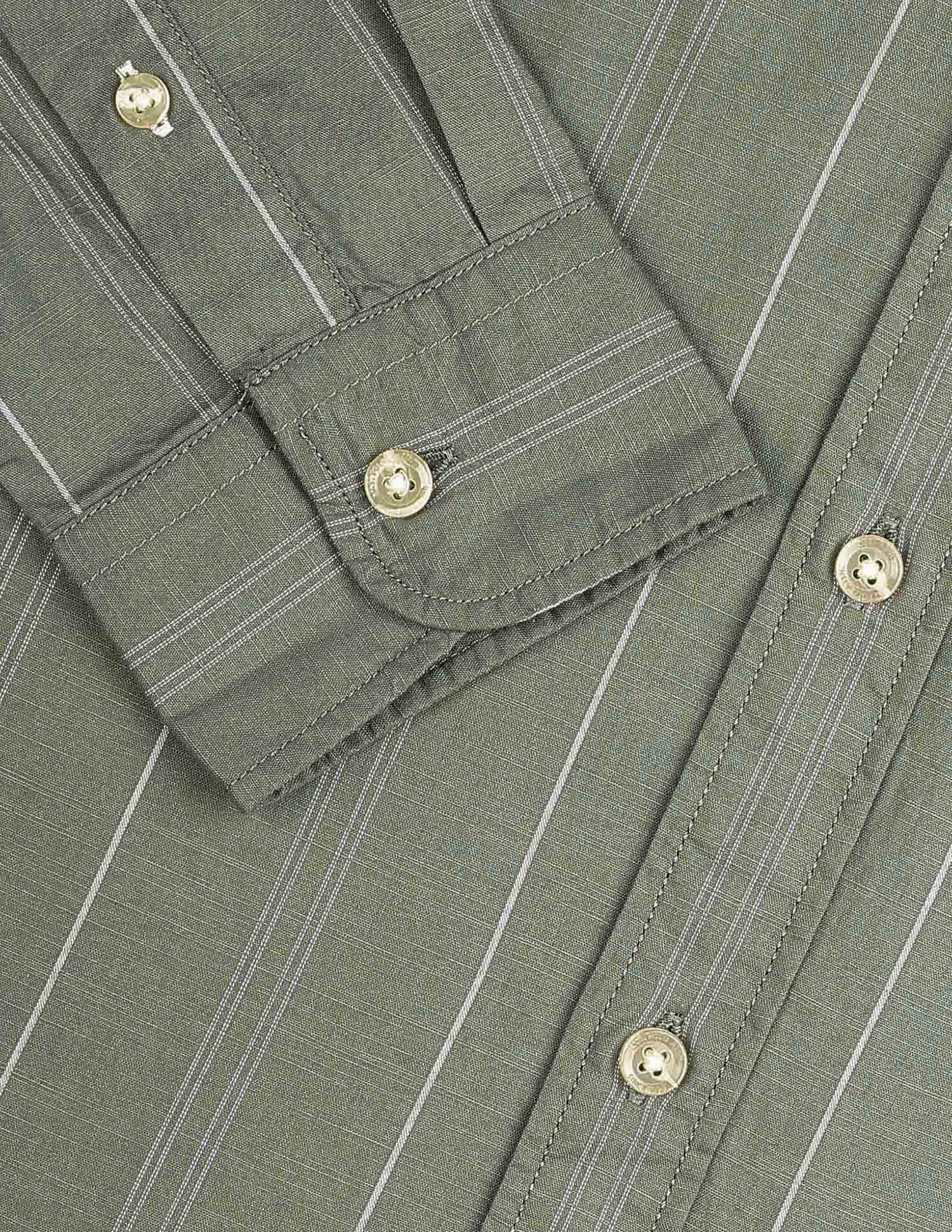 Vertical Striped Legend Of Horseshoe Shirt Green - U.S. POLO ASSN. | Large