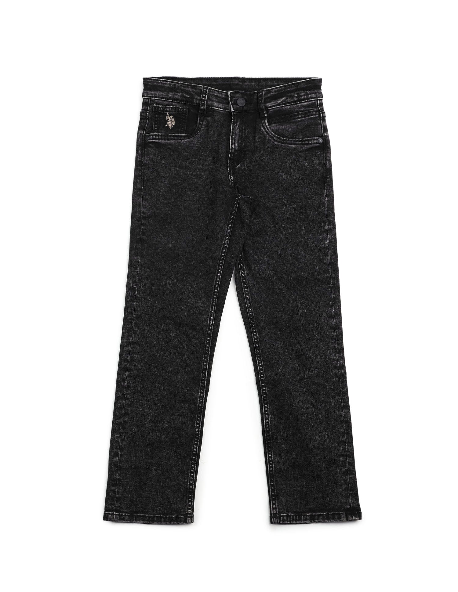 Boys Acid Wash Relaxed Fit Jeans Black - U.S. POLO ASSN. | Large