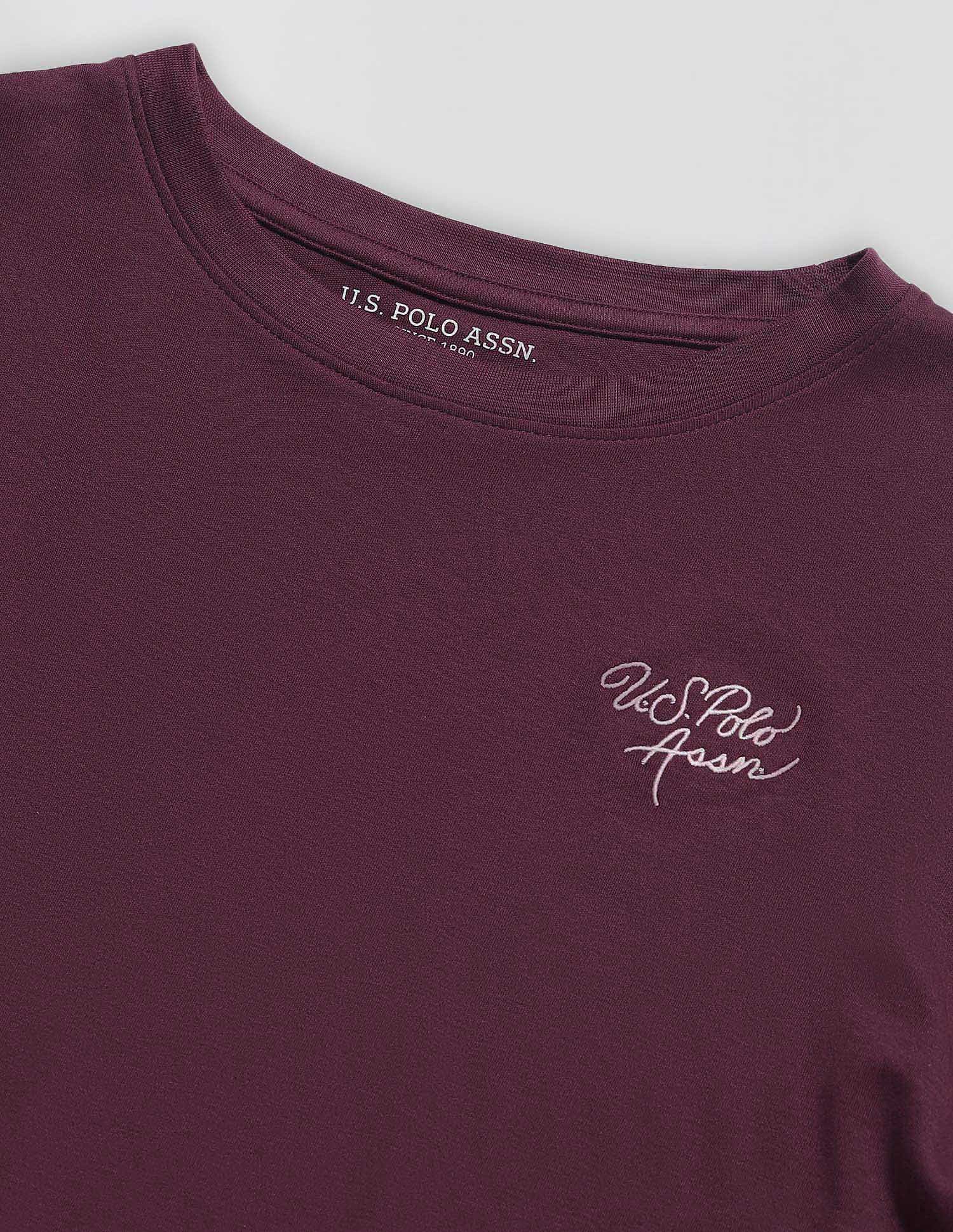 Boat Neck Relaxed Fit Lounge T-Shirt Maroon - U.S. POLO ASSN. | Large