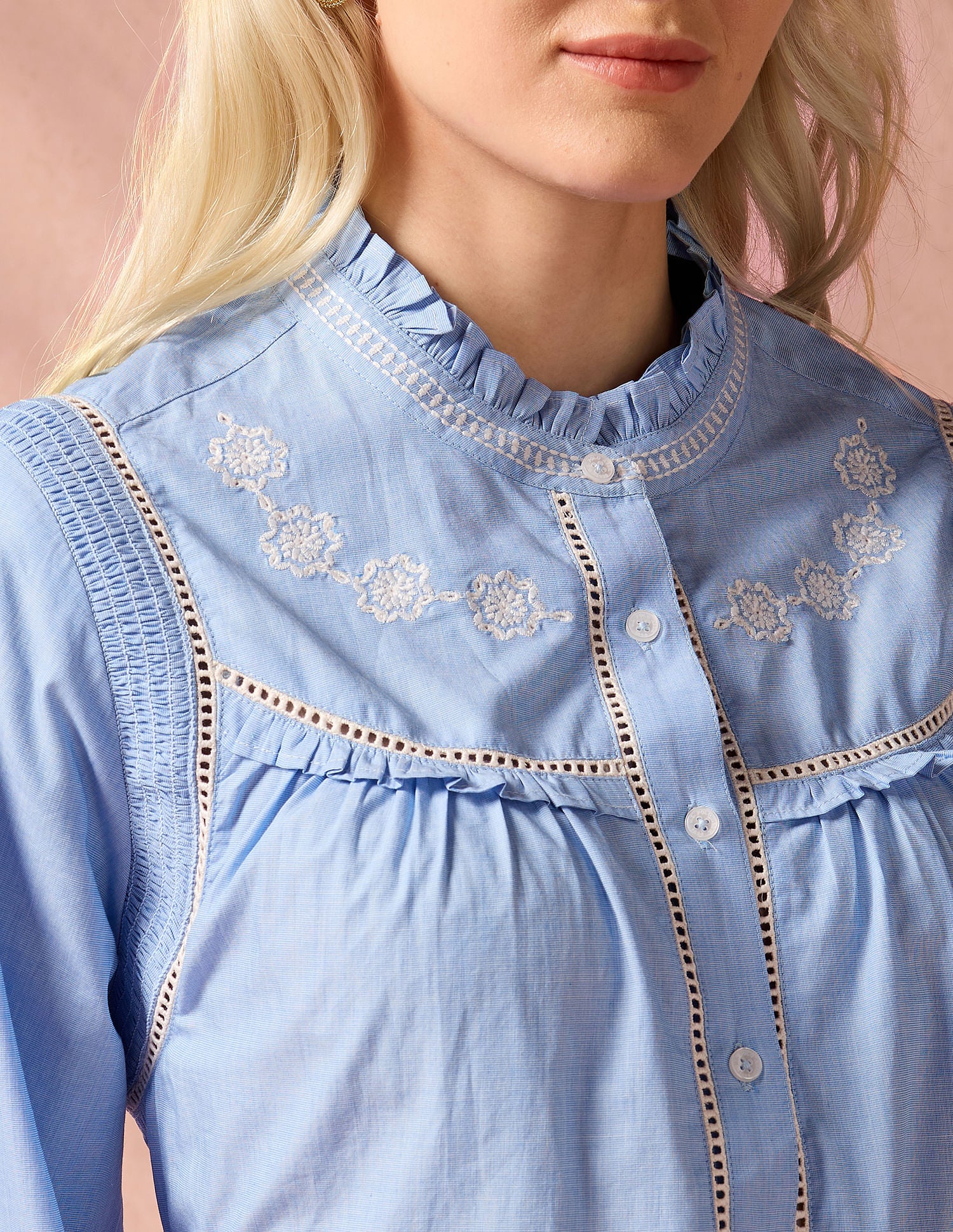 Embroidered Yoke Shirt Blue - U.S. POLO ASSN. | Large