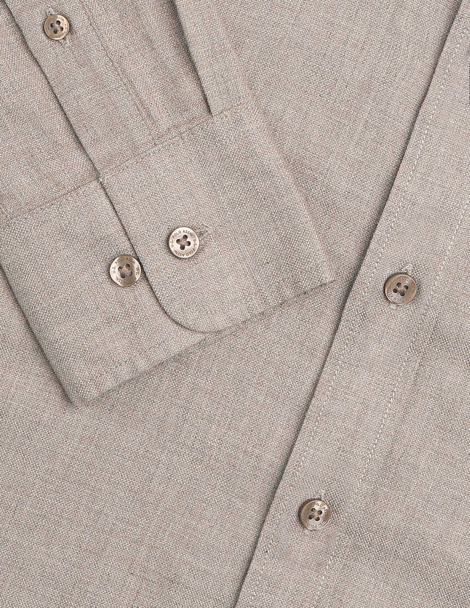 Tailored Fit Solid Shirt Brown - U.S. POLO ASSN. | Large