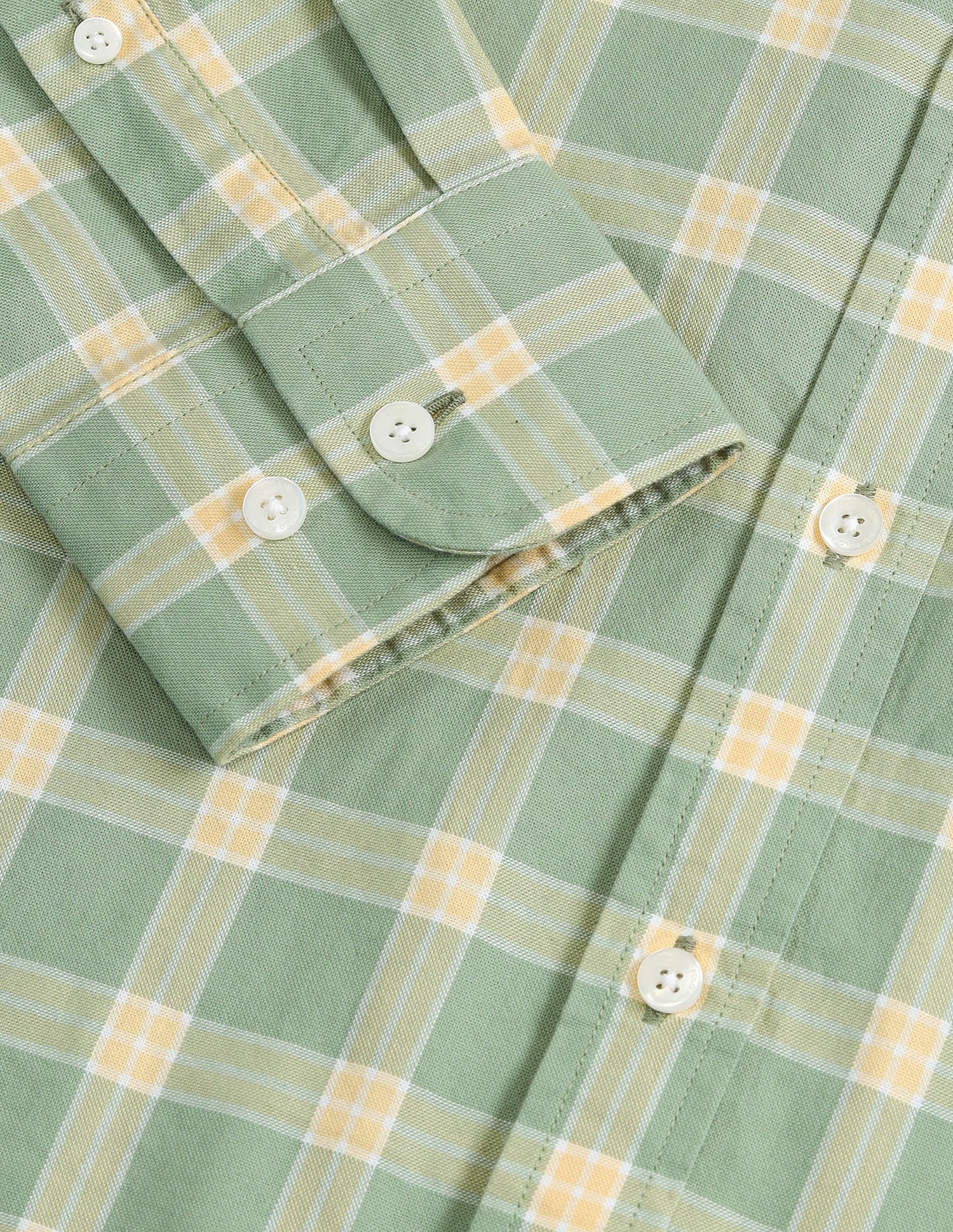 Tailored Fit Dobby Checked Shirt Green - U.S. POLO ASSN. | Large