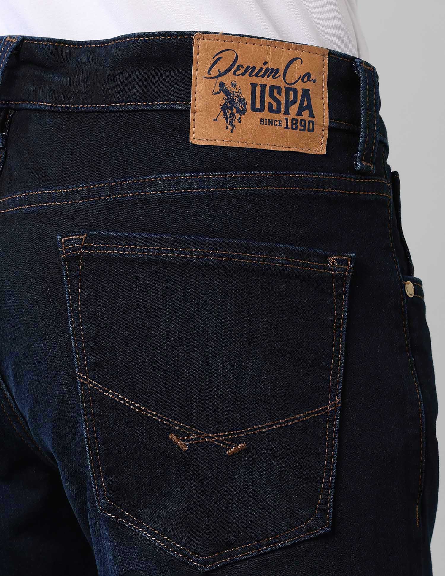 Brandon Slim Tapered Fit Blue Ultra Soft Jeans Dark Wash - U.S. Polo Assn. India | Large