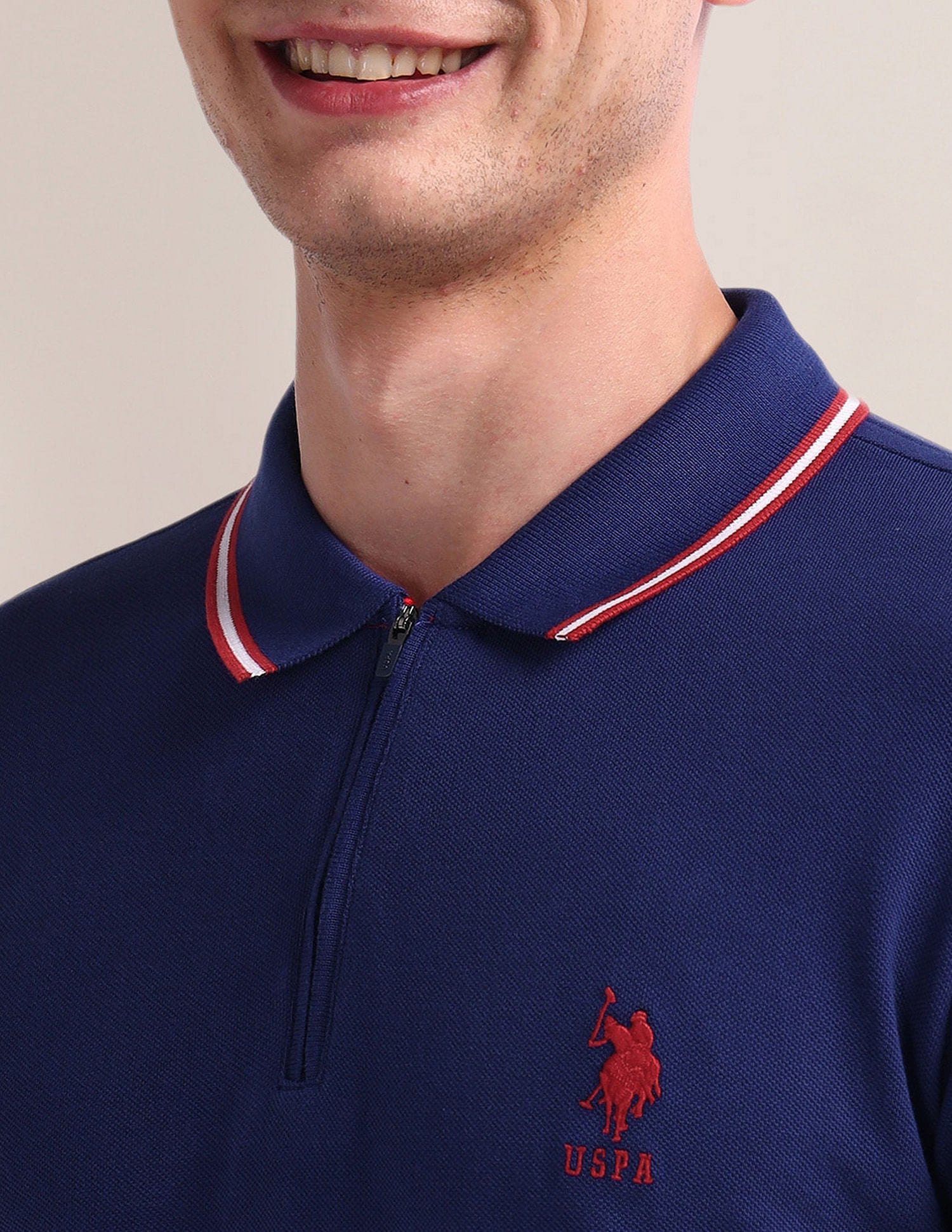 Pure Cotton Solid Polo Shirt Purple - U.S. Polo Assn. India | Large