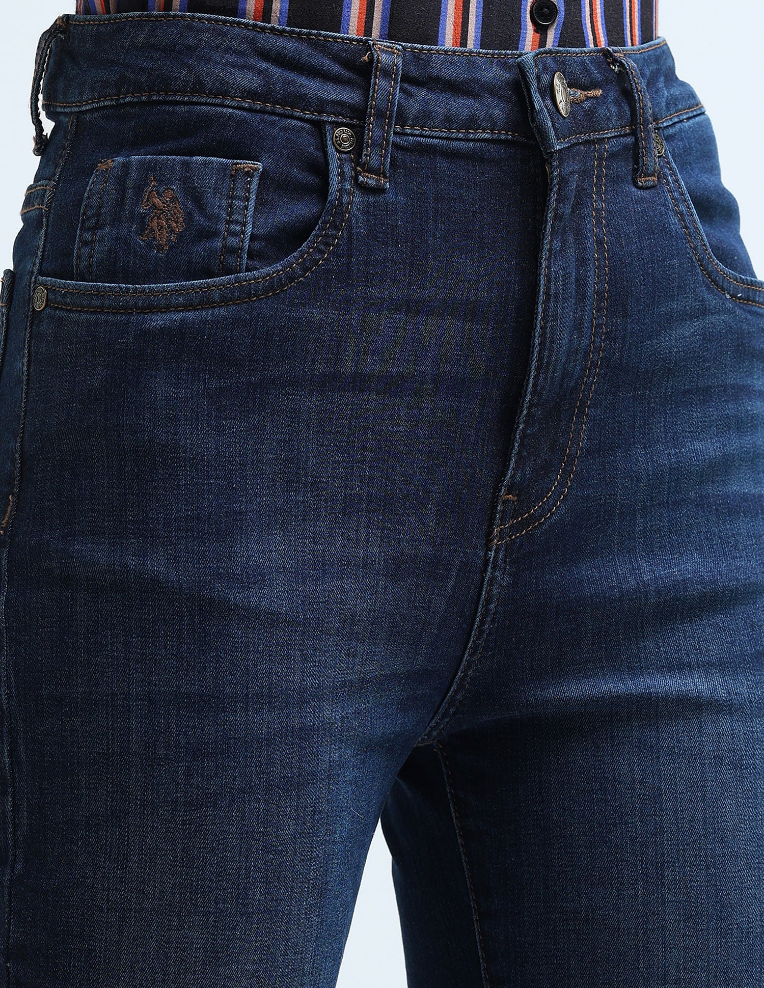 High Rise Flare Fit Jeans Dark Blue - U.S. Polo Assn. India | Large