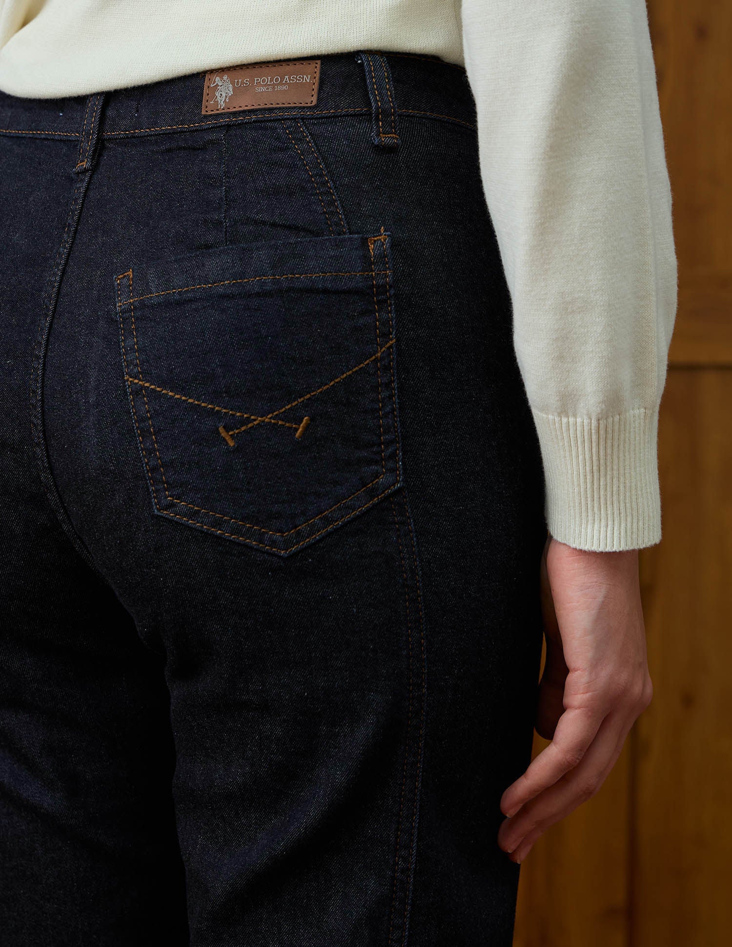 High Rise Straight Fit Jeans Blue - U.S. POLO ASSN. | Large