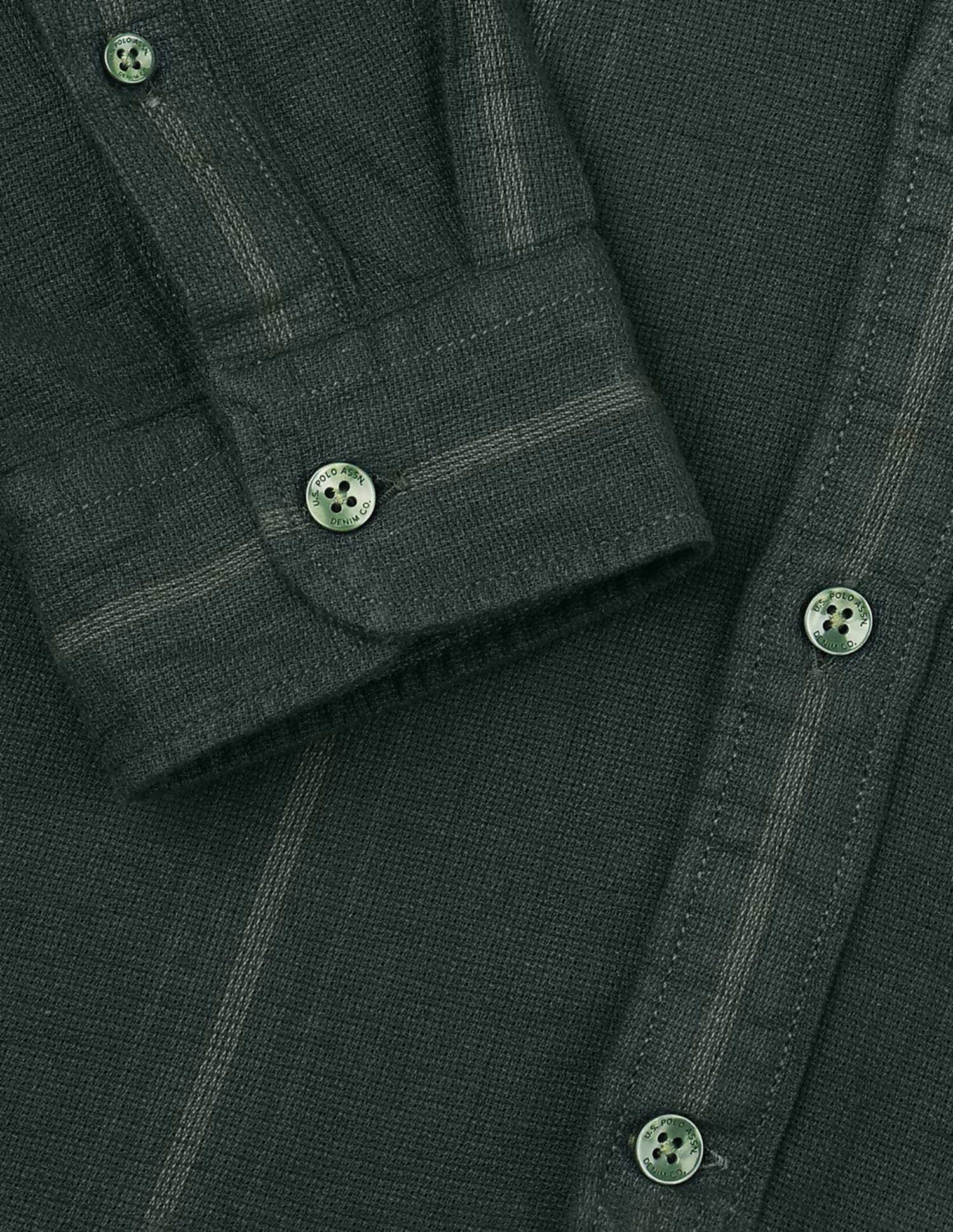 Vertical Striped Regular Fit Shirt Green - U.S. Polo Assn. India | Large