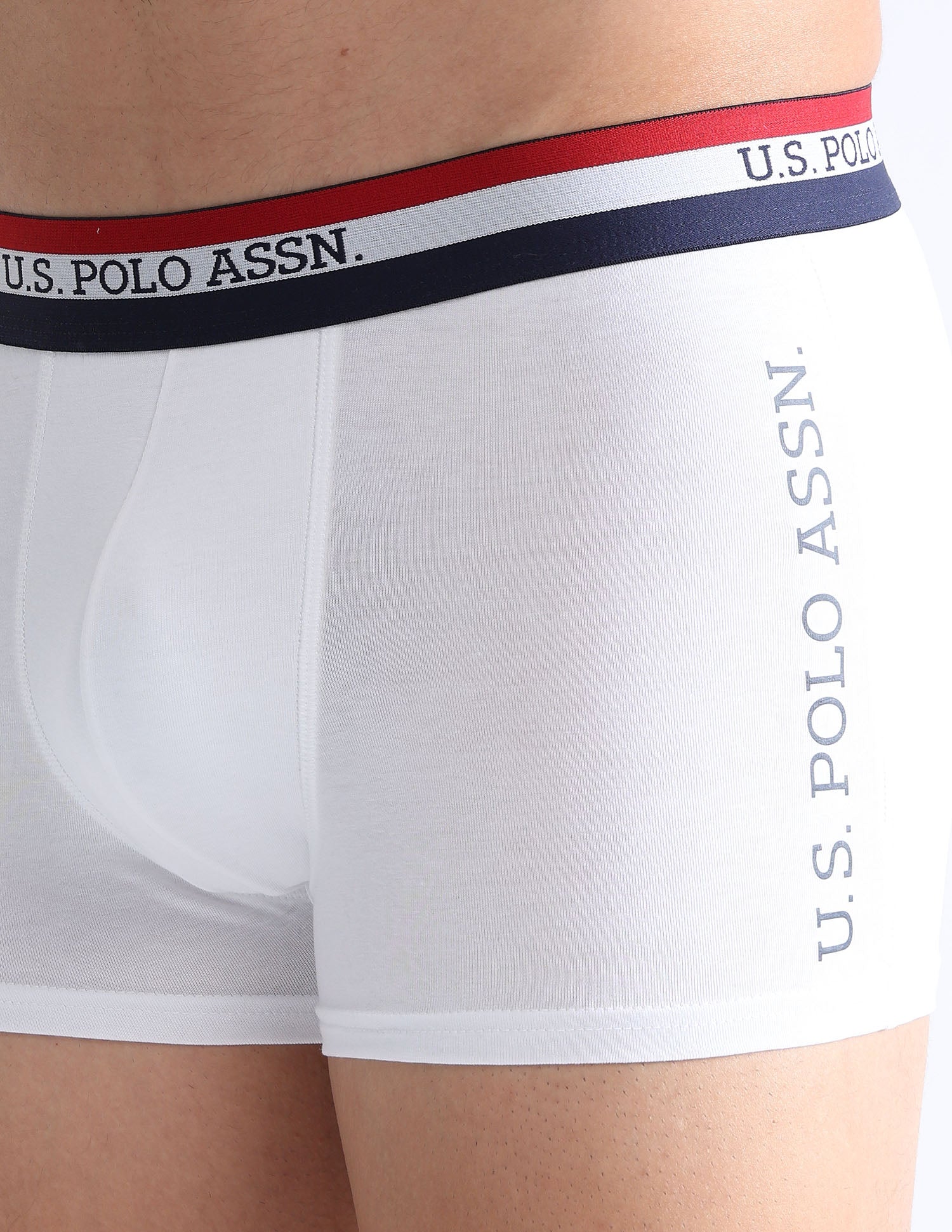 Solid Antibacterial ET002 Trunks - Pack Of 2 White and Navy - U.S. POLO ASSN. | Large