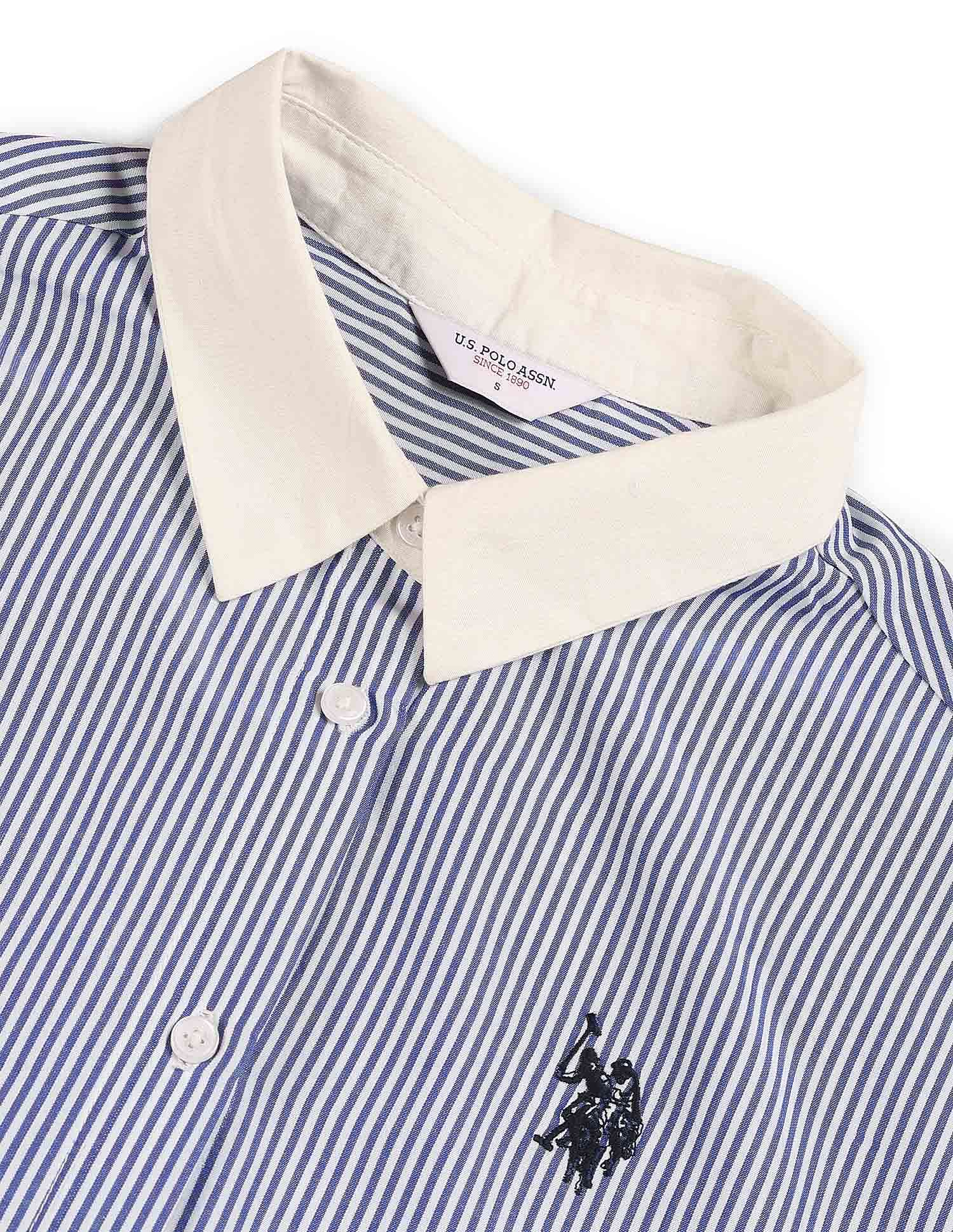 Vertical Striped Cropped Shirt Multi-colour - U.S. POLO ASSN. | Large
