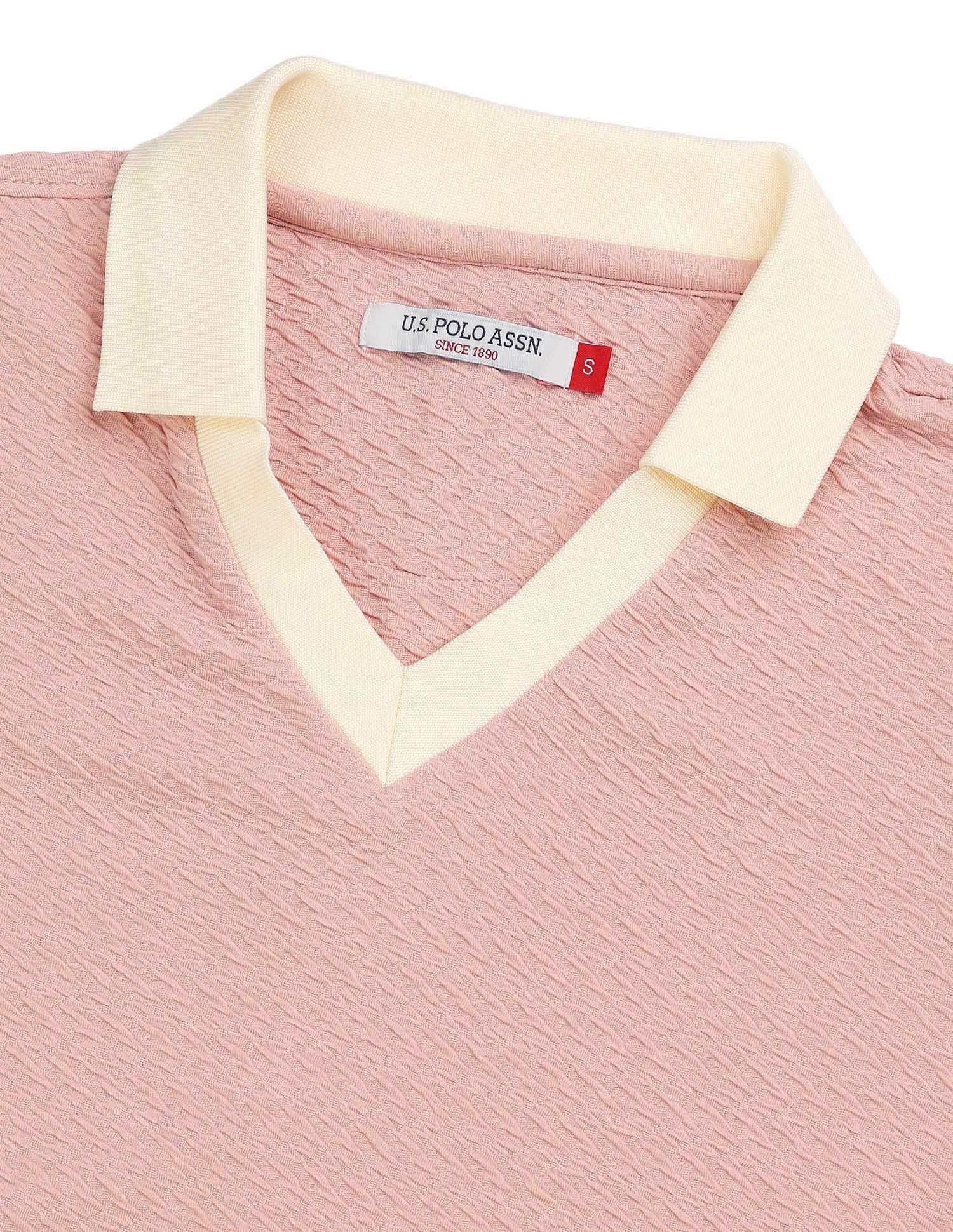 Textured Midi Shift Dress Pink - U.S. POLO ASSN. | Large