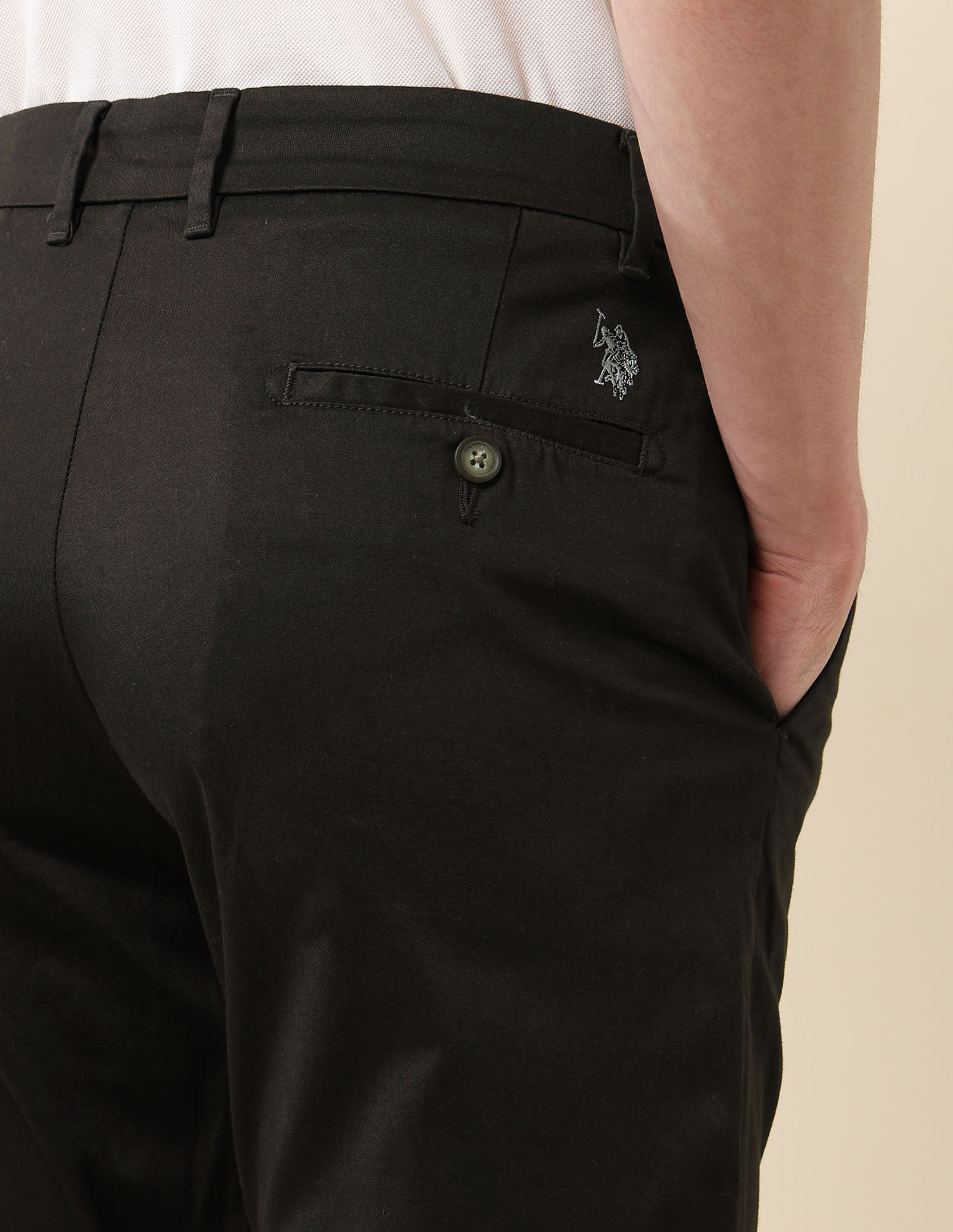 Slim Fit Mid Rise Trousers Choco Brown - U.S. Polo Assn. India | Large