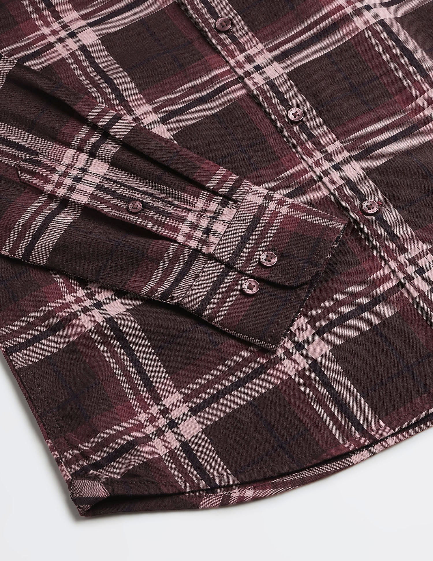 Elvenado Tartan Checked Shirt Burgundy - U.S. Polo Assn. India | Large