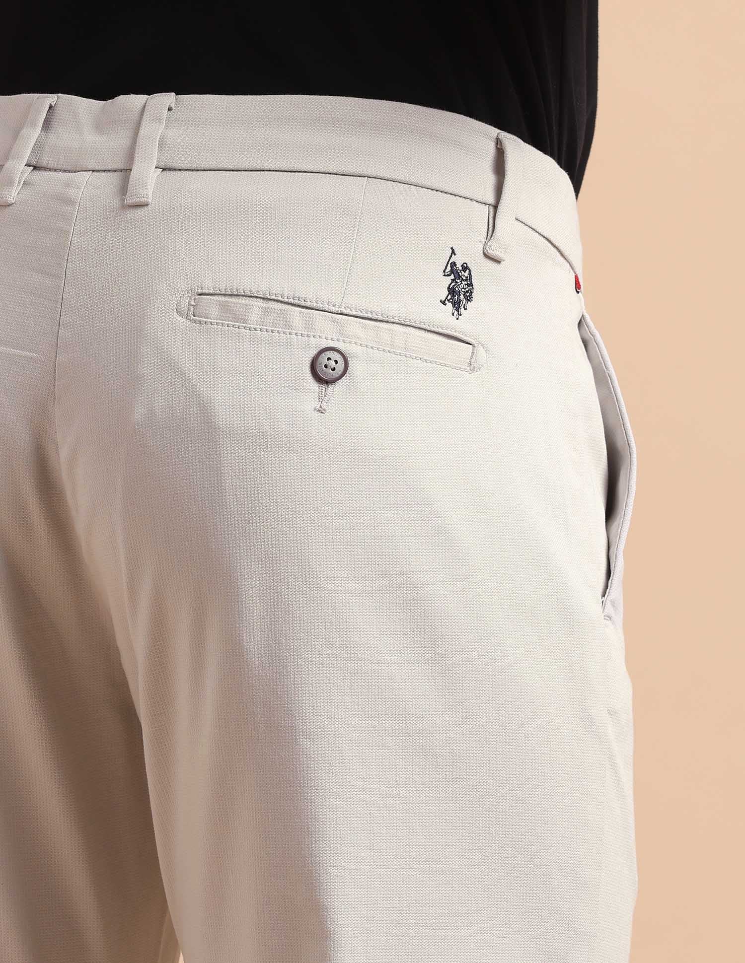 Satin Slim Fit Trousers Light Beige - U.S. POLO ASSN. | Large