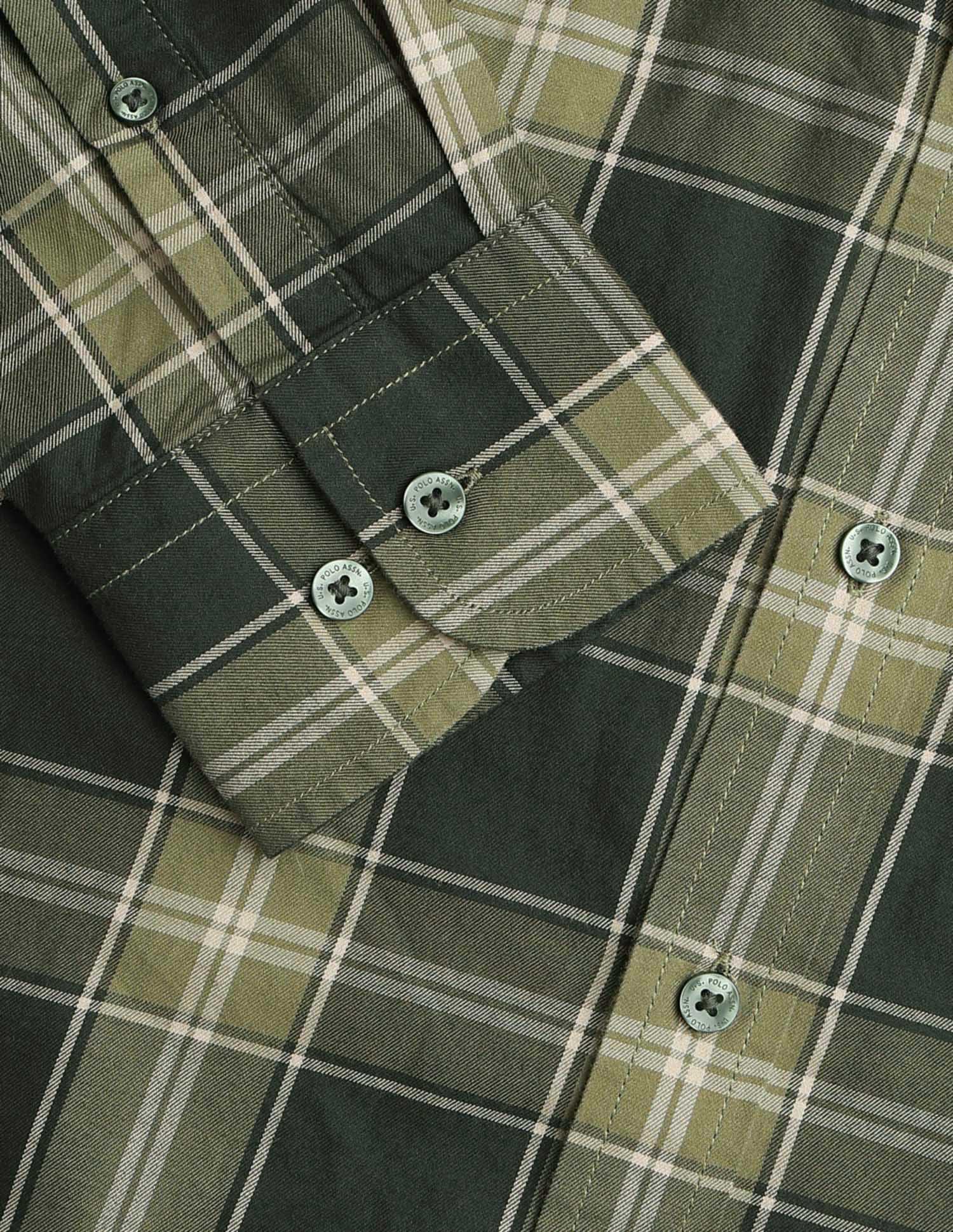 Twill Tailored Fit Shirt Olive - U.S. POLO ASSN. | Large