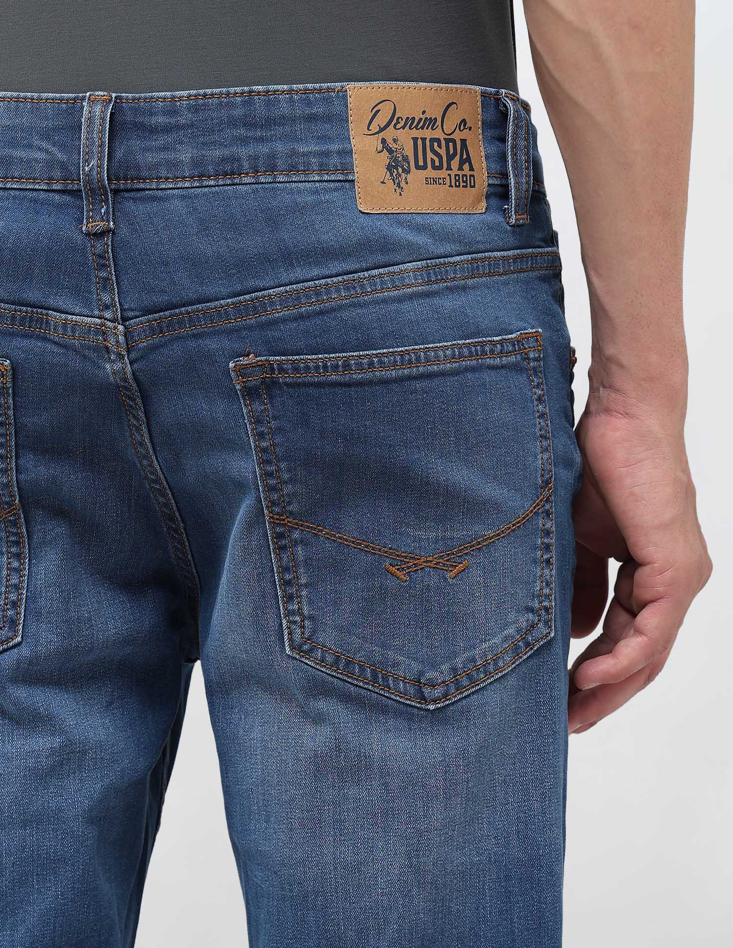 Brandon Slim Tapered Fit Blue Jeans Light Indigo - U.S. POLO ASSN. | Large