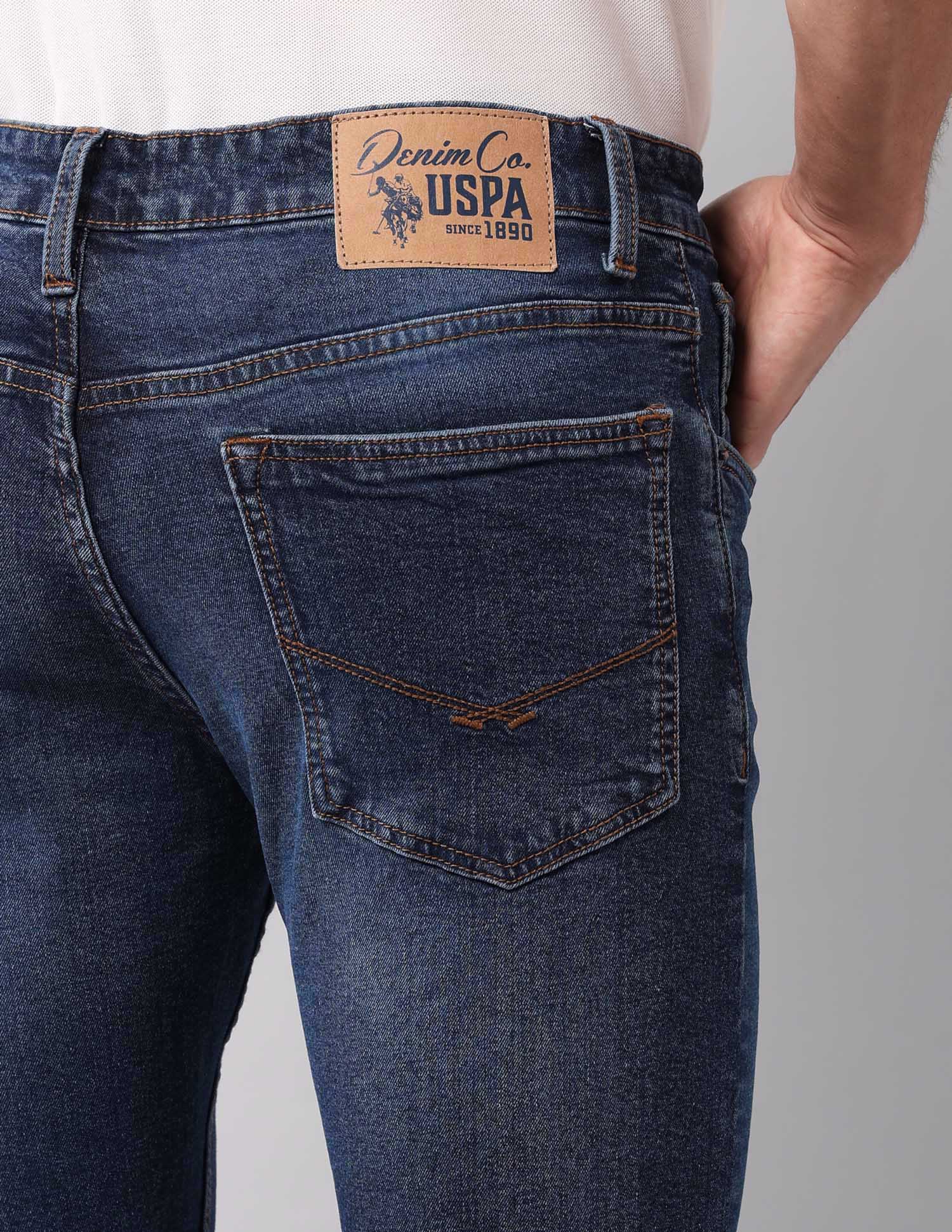 Regallo Skinny Fit Blue Jeans Dark Wash - U.S. Polo Assn. India | Large