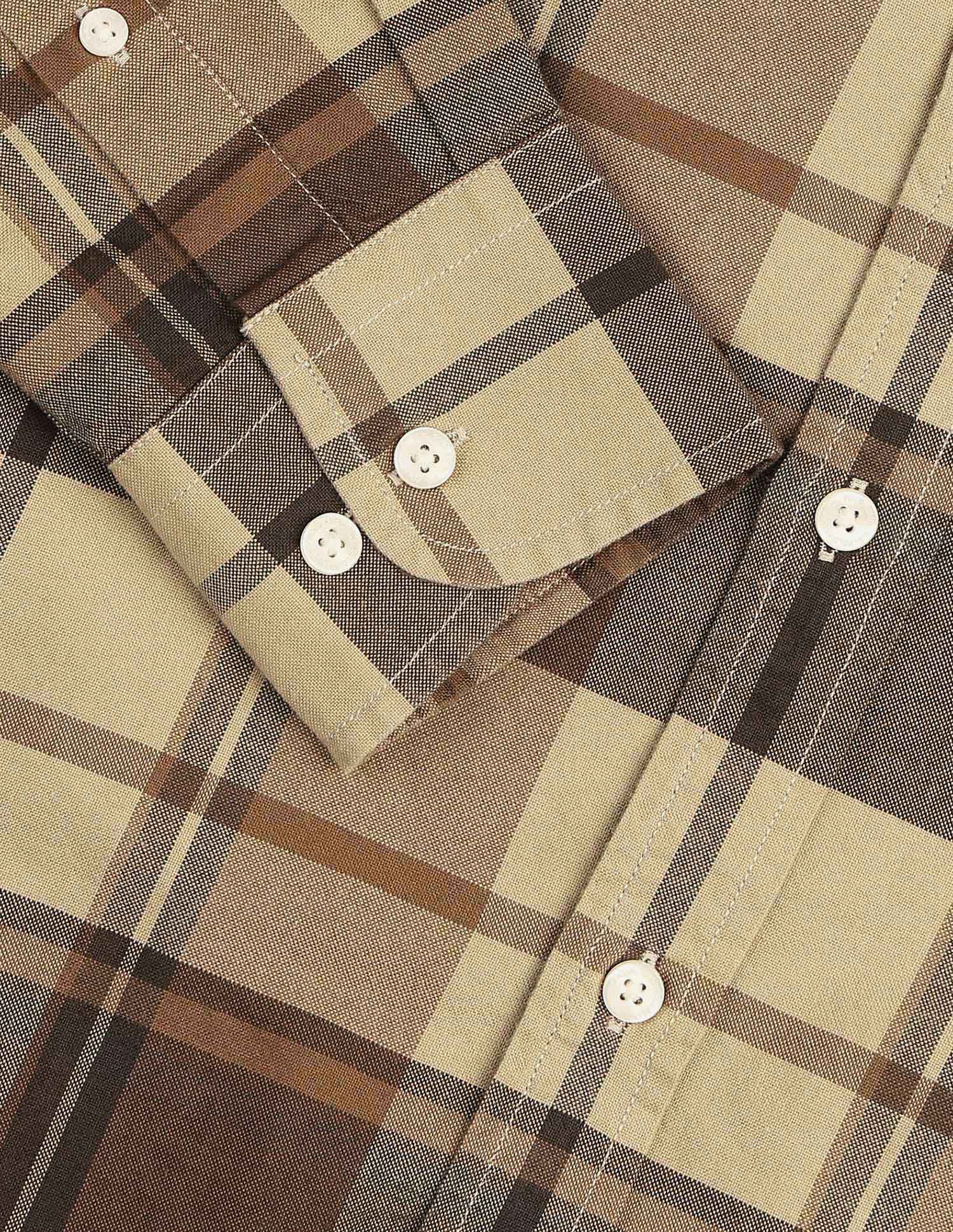 Tailored Fit Tartan Checked Shirt Light Brown - U.S. POLO ASSN. | Large