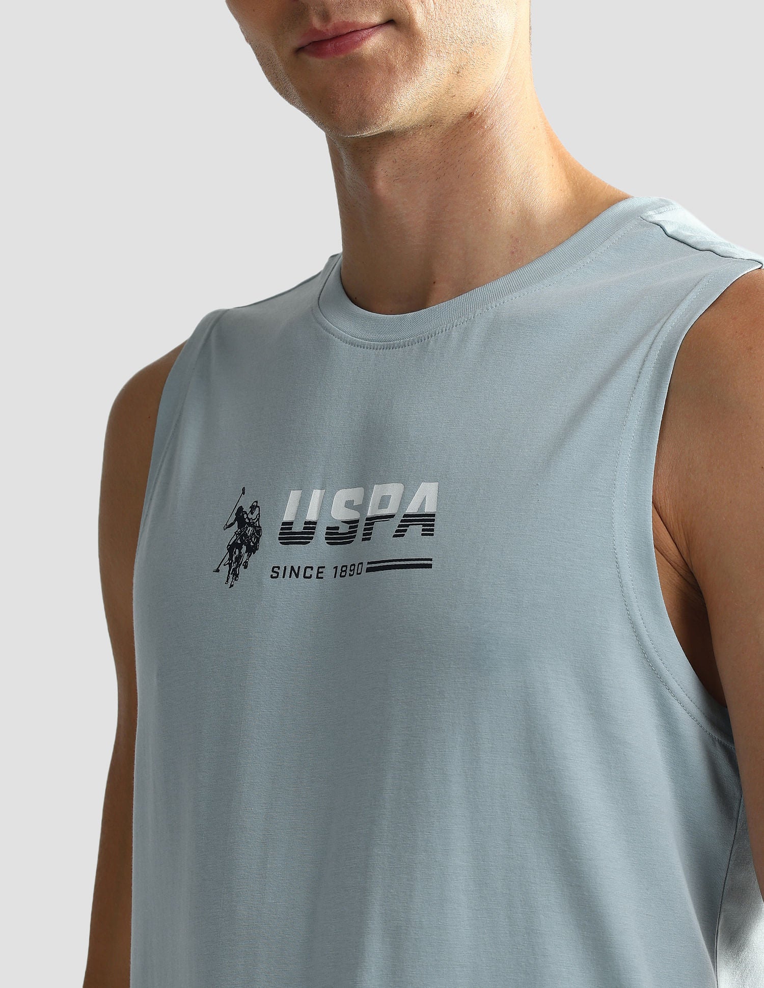 Solid Cotton OEV06 Vest - Pack Of 1 Lt Blue - U.S. POLO ASSN. | Large