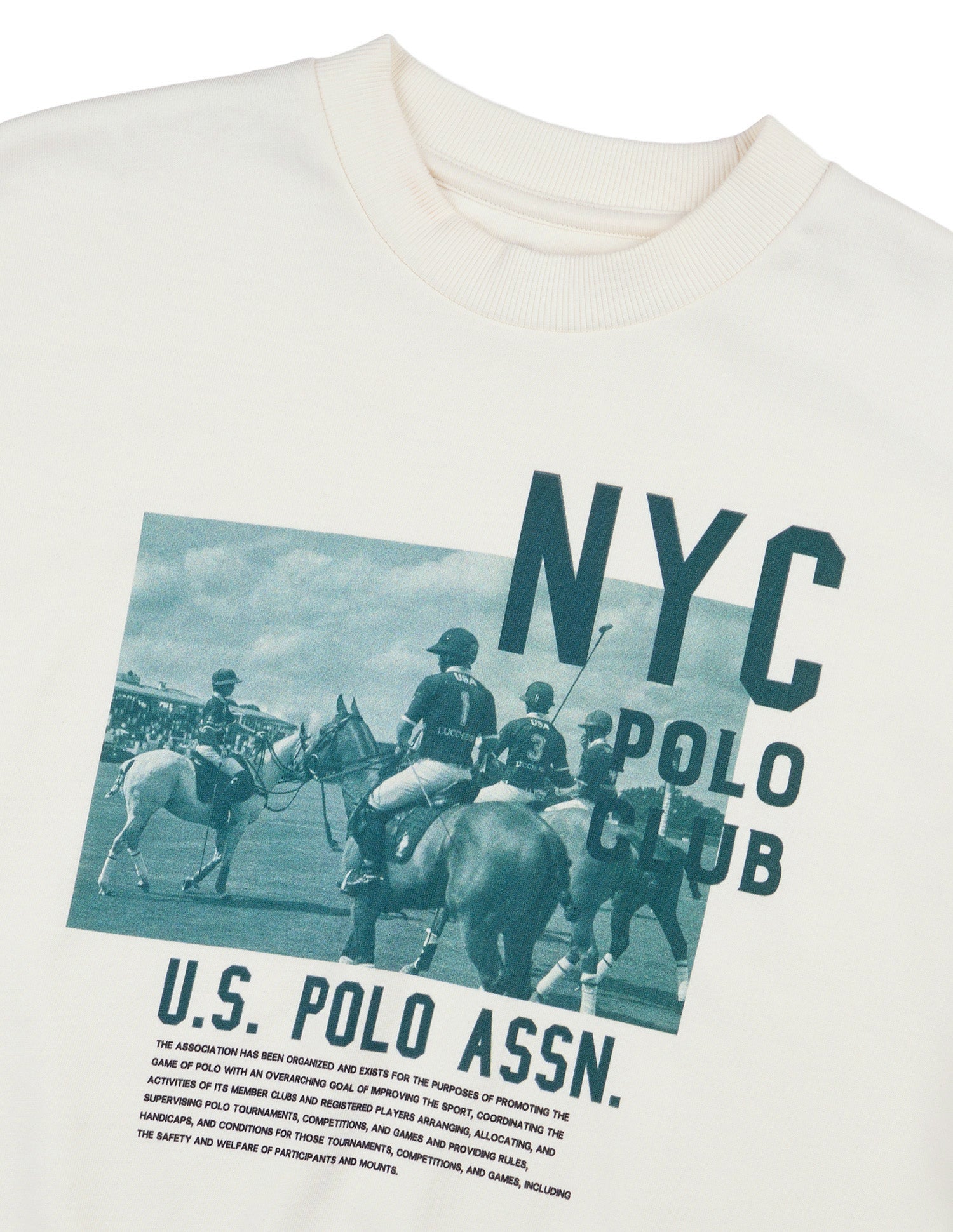 Graphic Brand Printed Oversized Fit Sweatshirt Off White - U.S. Polo Assn. India | Large