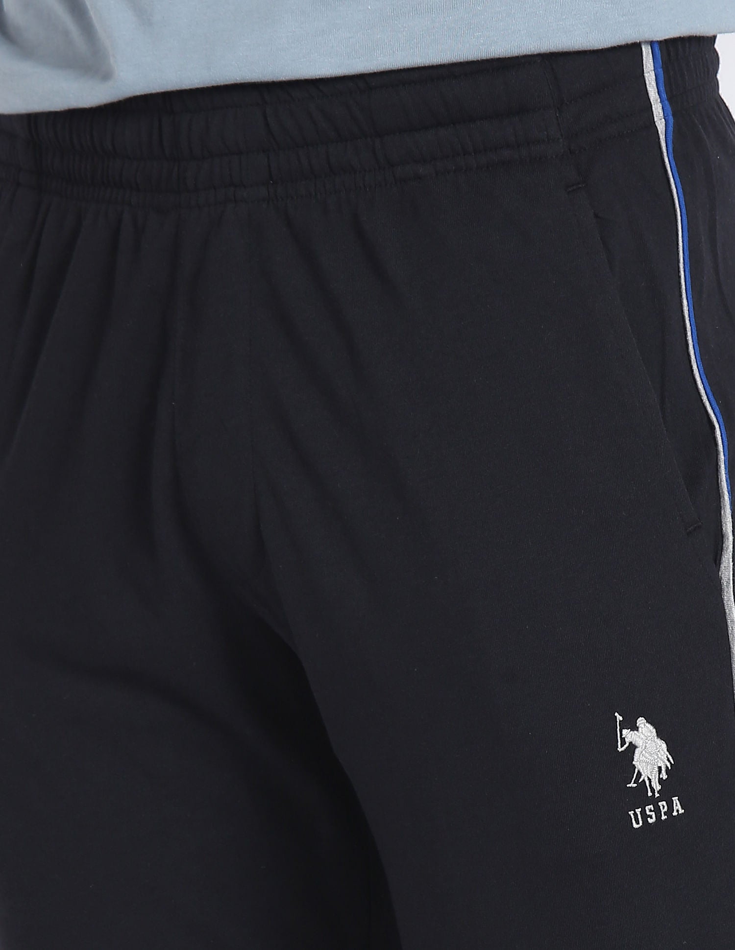 Men Solid LR001 Lounge Track Pants Black - U.S. POLO ASSN. | Large