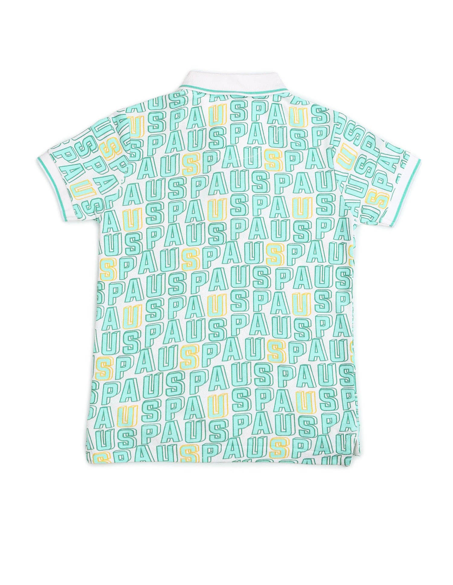 Boys Brand Printed Regular Fit Polo Shirt White - U.S. POLO ASSN. | Large