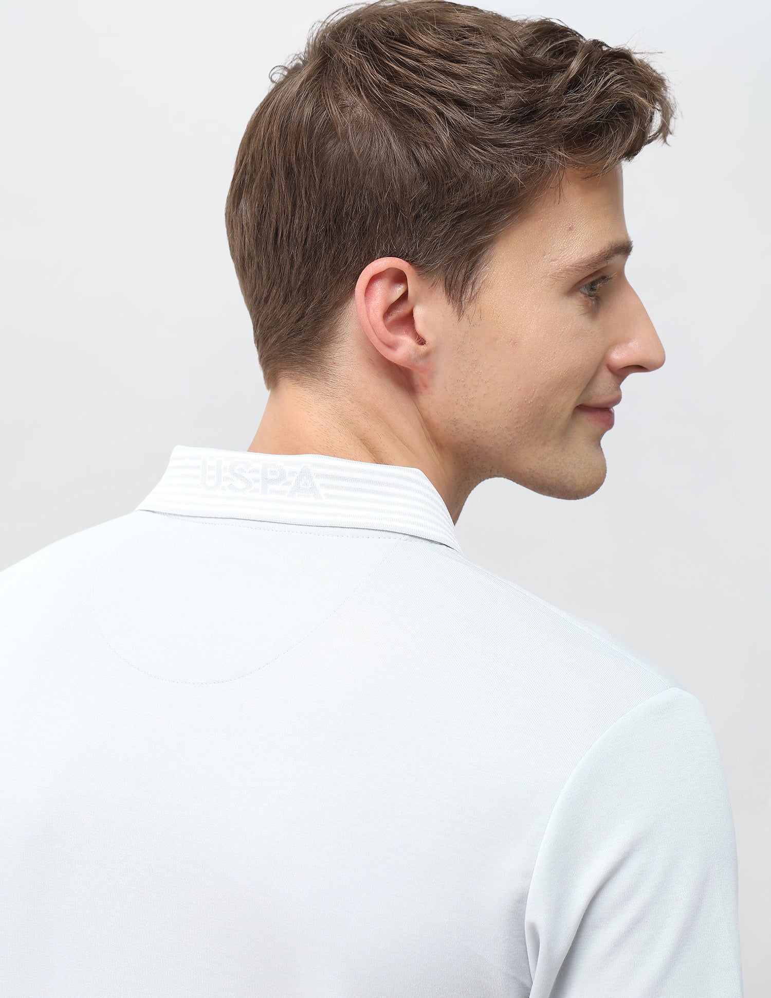 Solid Slim Fit Polo Shirt Light Grey - U.S. Polo Assn. India | Large