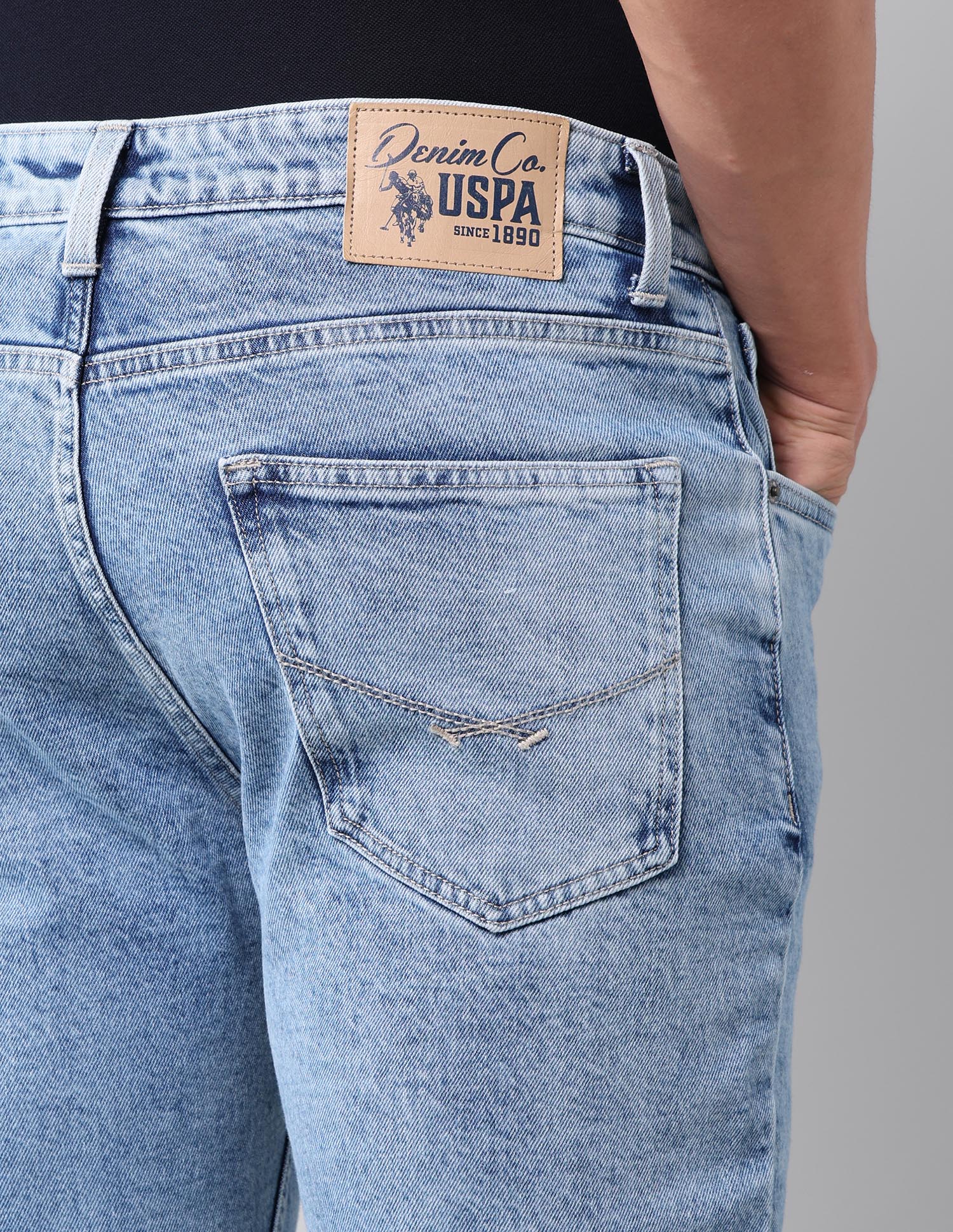 Cole Comfort Cropped Fit Blue Jeans Blue - U.S. Polo Assn. India | Large