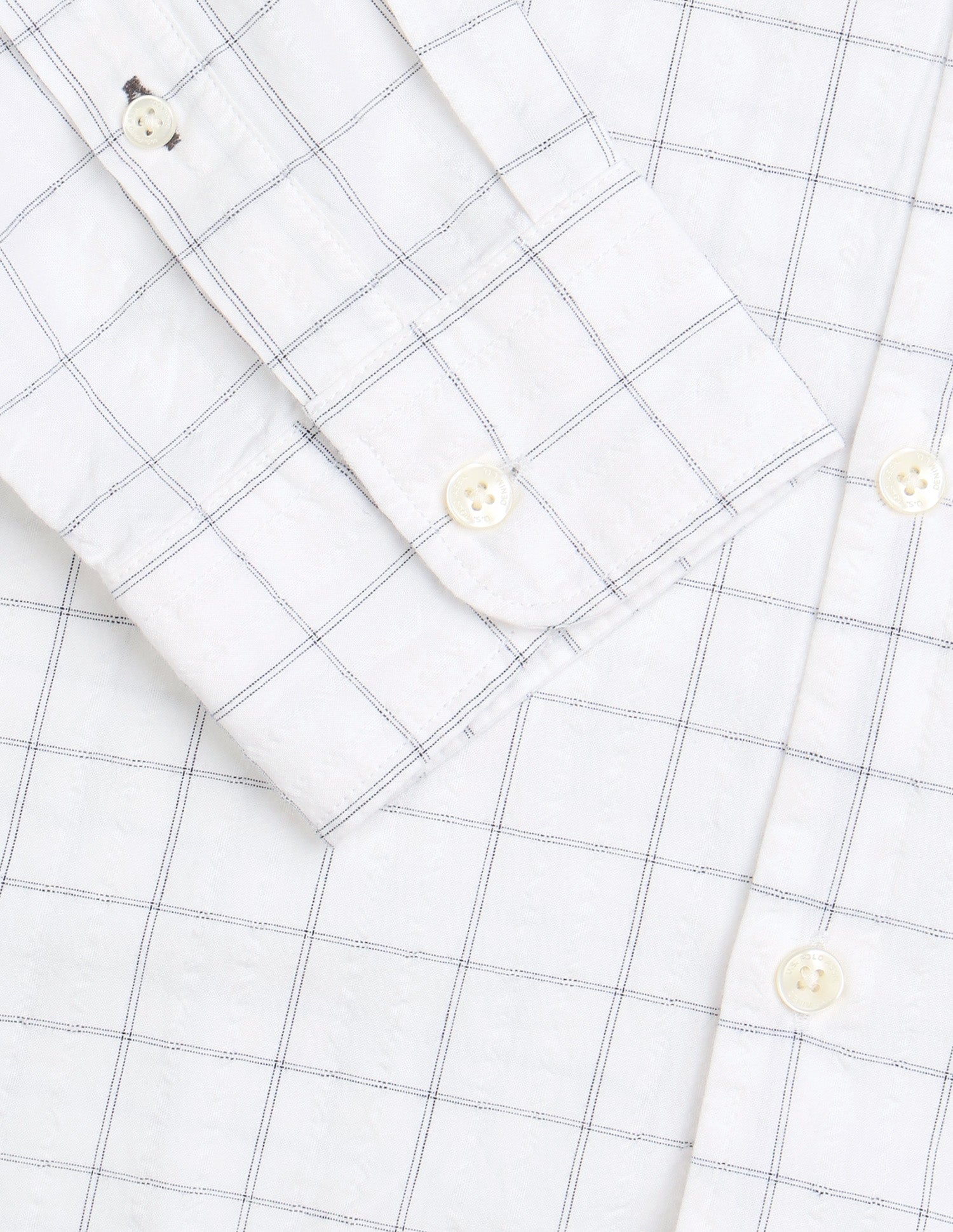 Windowpane Checked Seersucker Shirt White - U.S. Polo Assn. India | Large