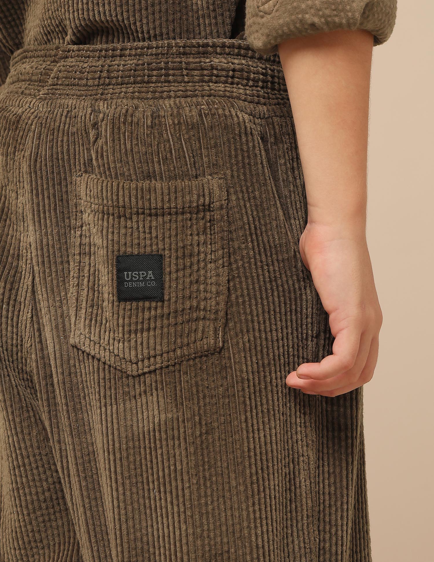 Boys Relaxed Fit Corduroy Joggers Brown - U.S. POLO ASSN. | Large