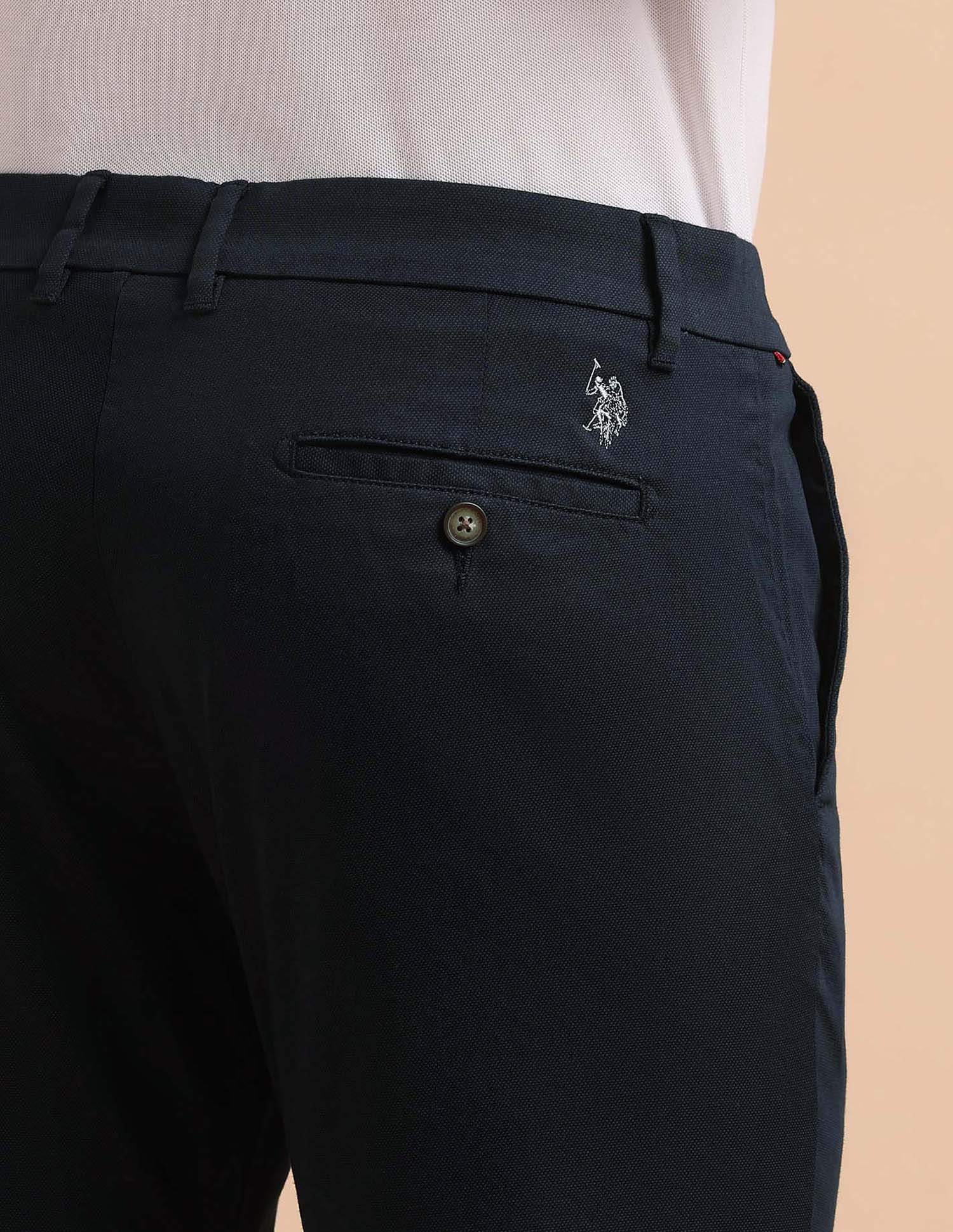 Satin Super Slim Fit Trousers Dark Navy - U.S. POLO ASSN. | Large