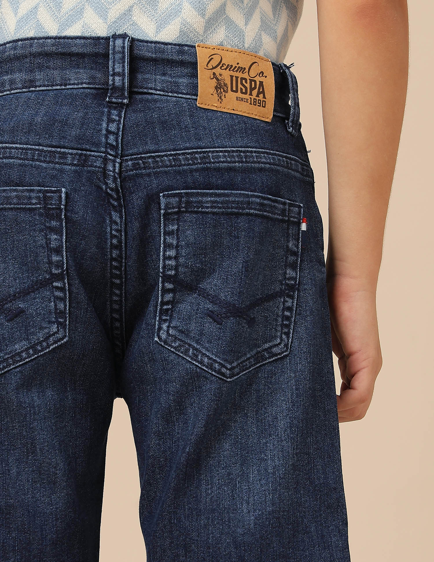 Boys Relaxed Fit Denim Shorts Dark Blue - U.S. POLO ASSN. | Large