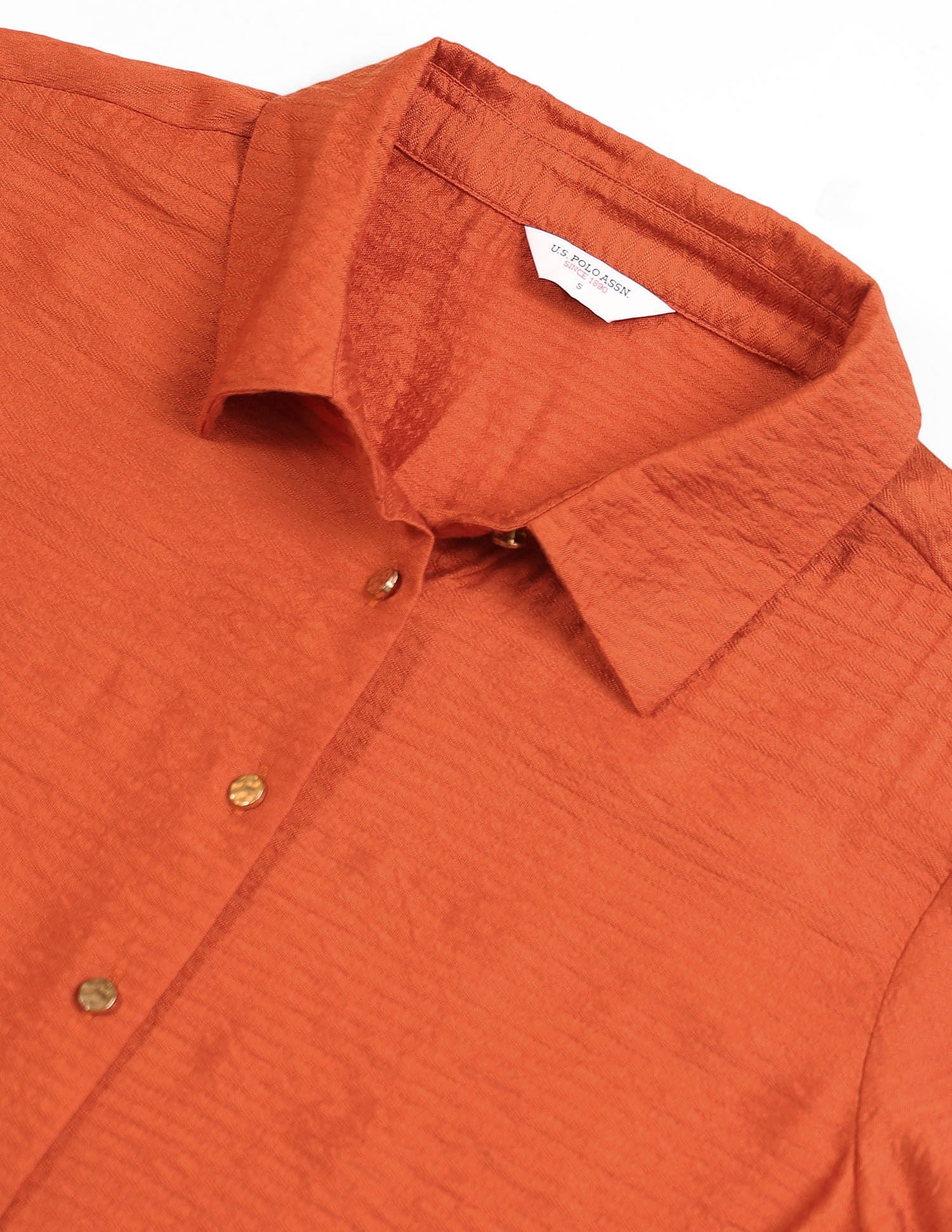 Relaxed Fit Textured Shirt Rust - U.S. POLO ASSN. | Large