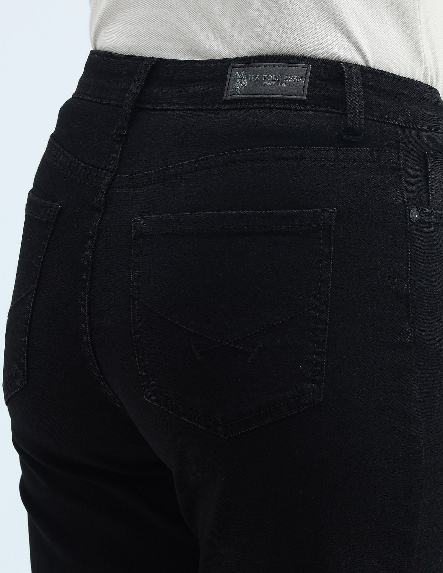 High Rise Wide Leg Jeans Black - U.S. POLO ASSN. | Large