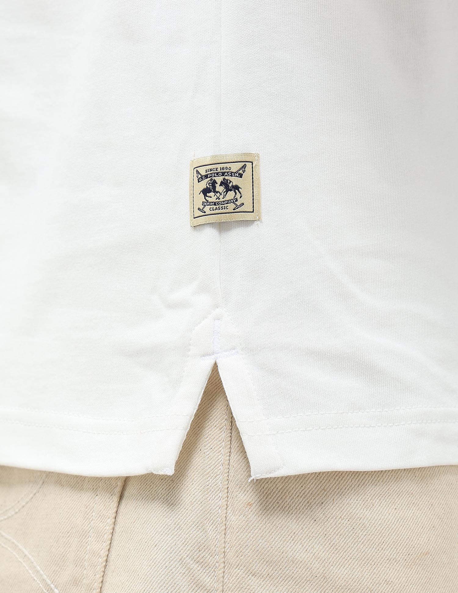 Solid Muscle Fit Polo shirt Ivory - U.S. POLO ASSN. | Large