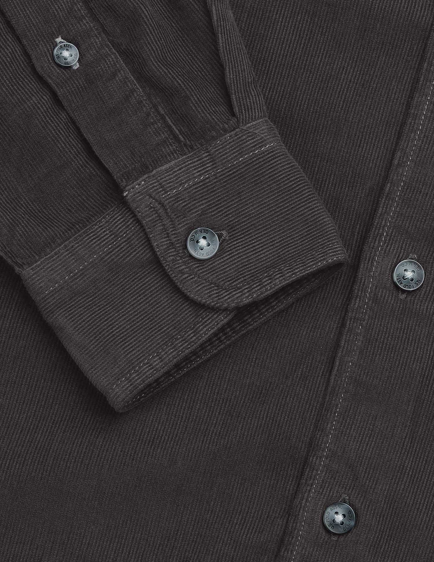 Pure Cotton Corduroy Shirt Dark Grey - U.S. Polo Assn. India | Large
