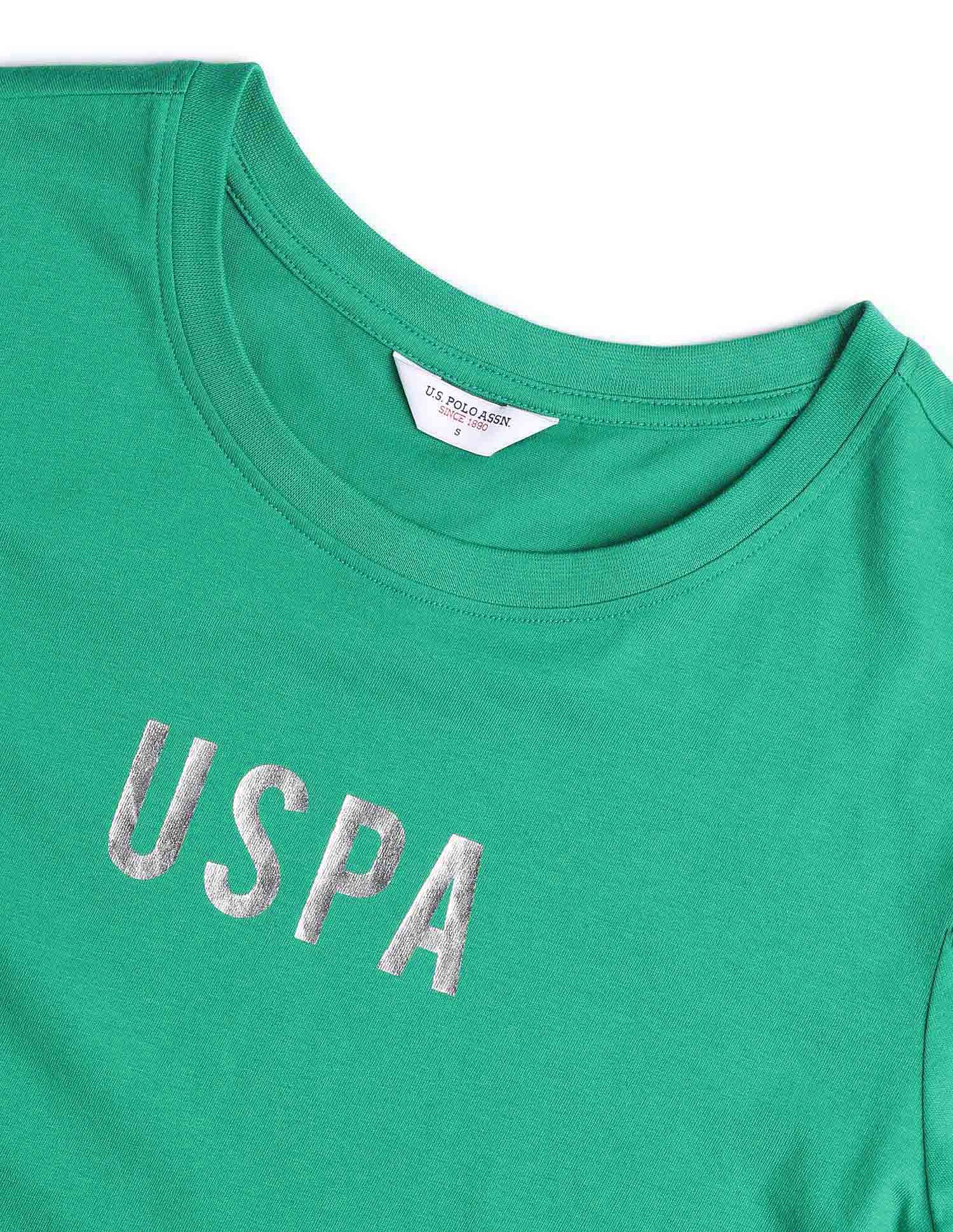 Regular Fit Brand Printed T-Shirt Green - U.S. POLO ASSN. | Large